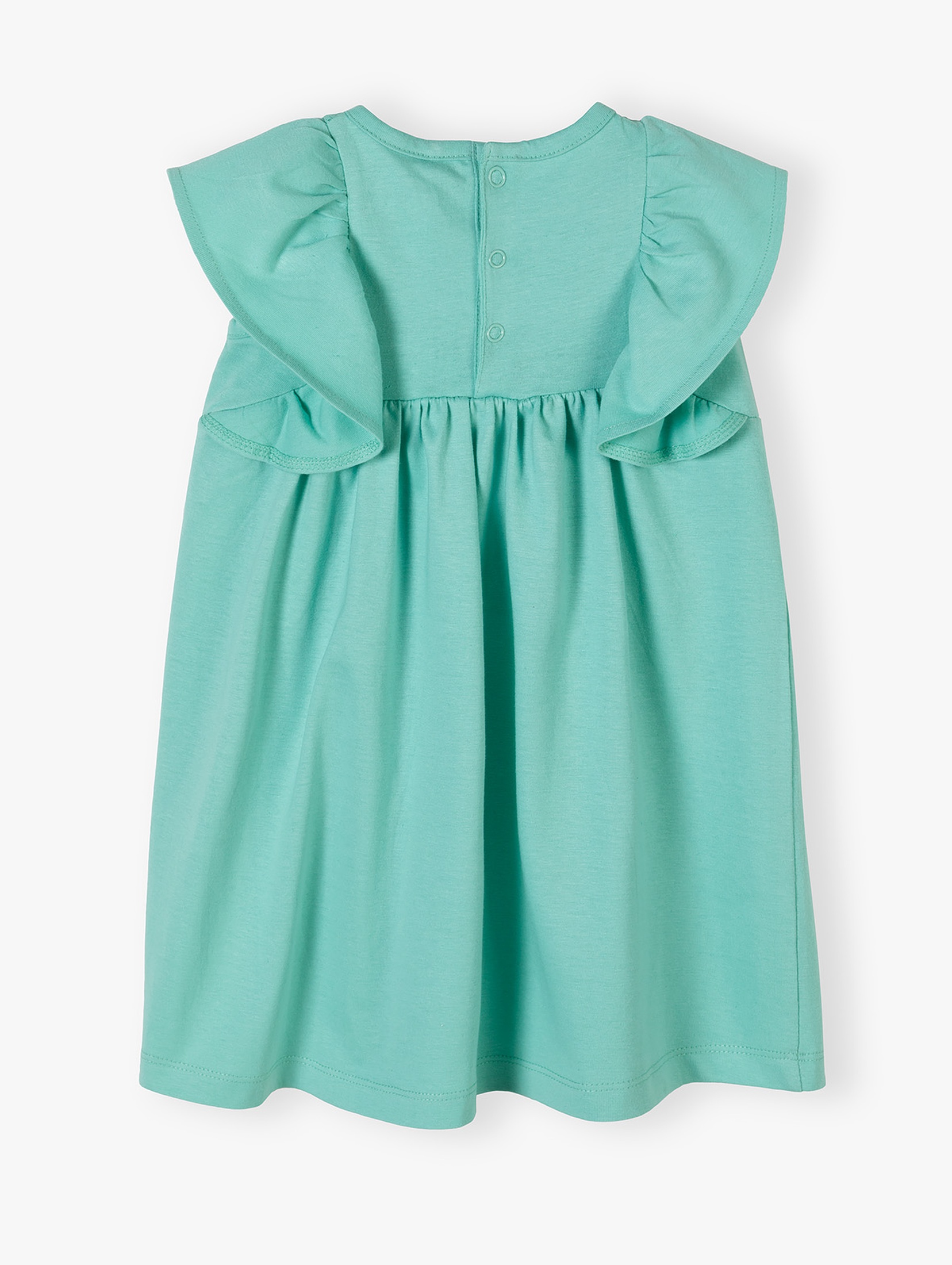 Zielona bawełniana sukienka niemowlęca z krótkim rękawem