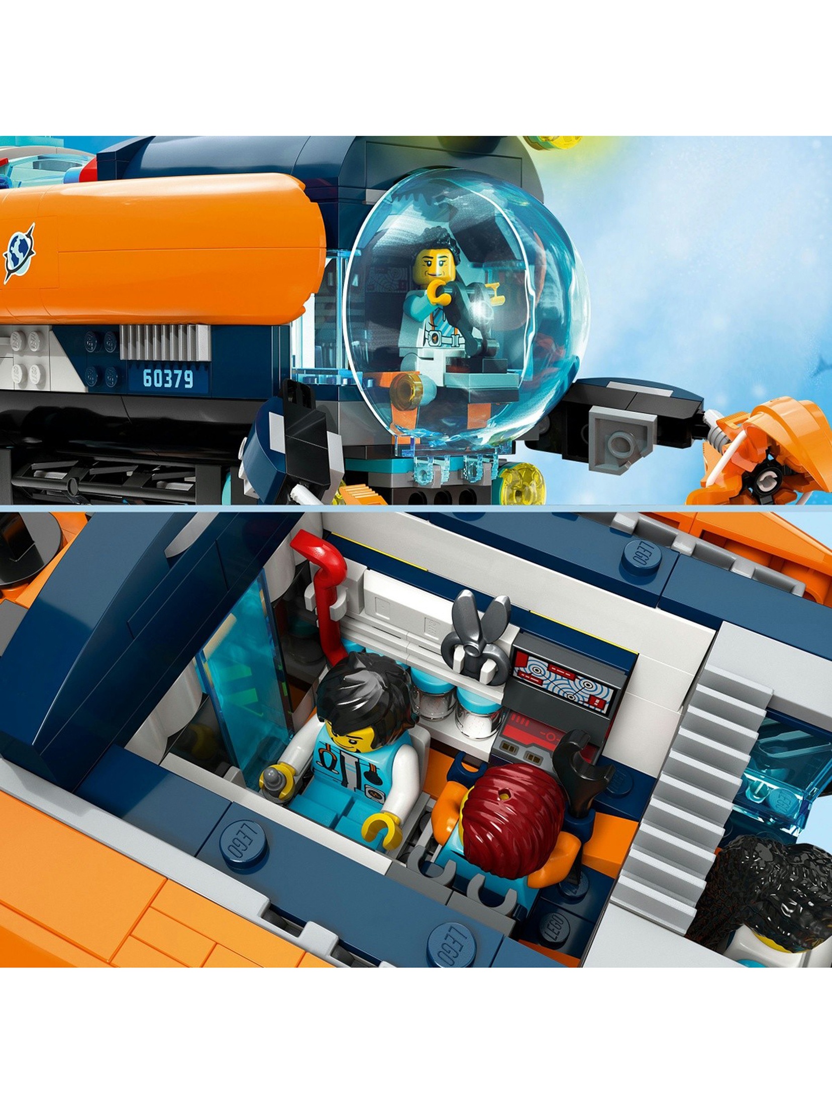 Klocki LEGO City 60379 Łódź podwodna badacza dna morskiego - 842 elementy, wiek 7 +
