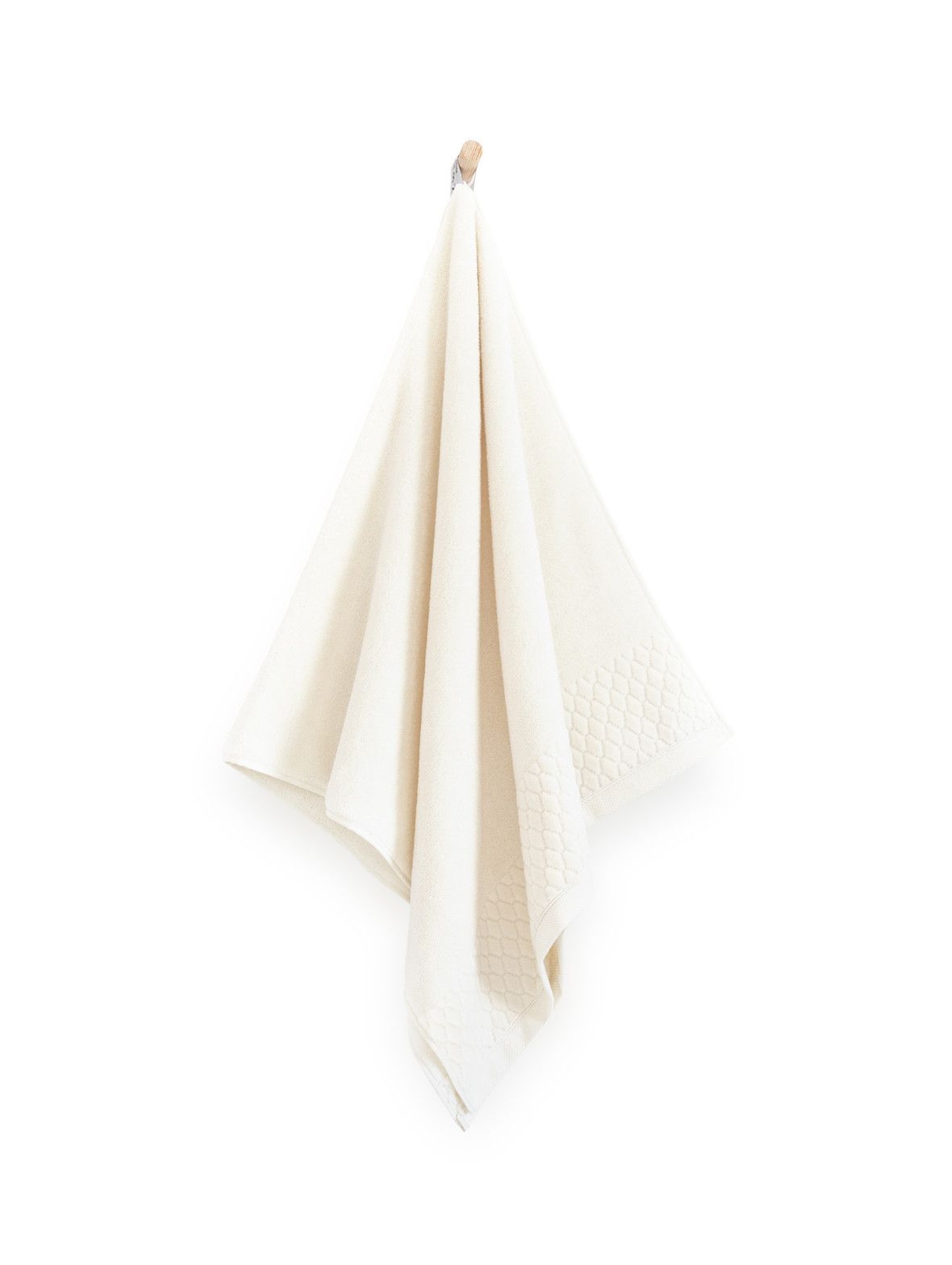 Ręcznik antybakteryjny Carlo z bawełny egipskiej kremowy - 70x140 cm