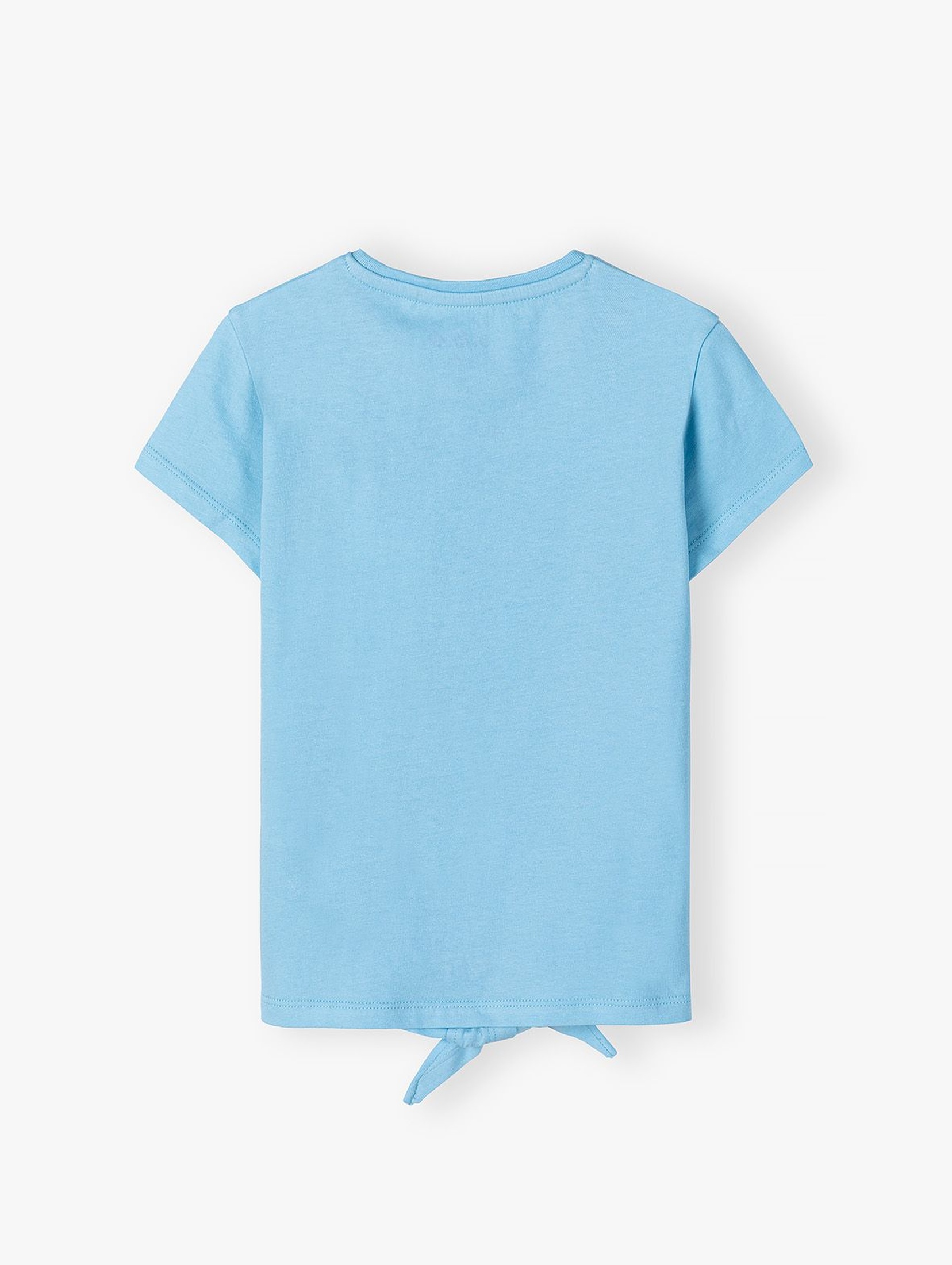 Dzianinowy T-shirt dziewczęcy - niebieski Sea & Sun