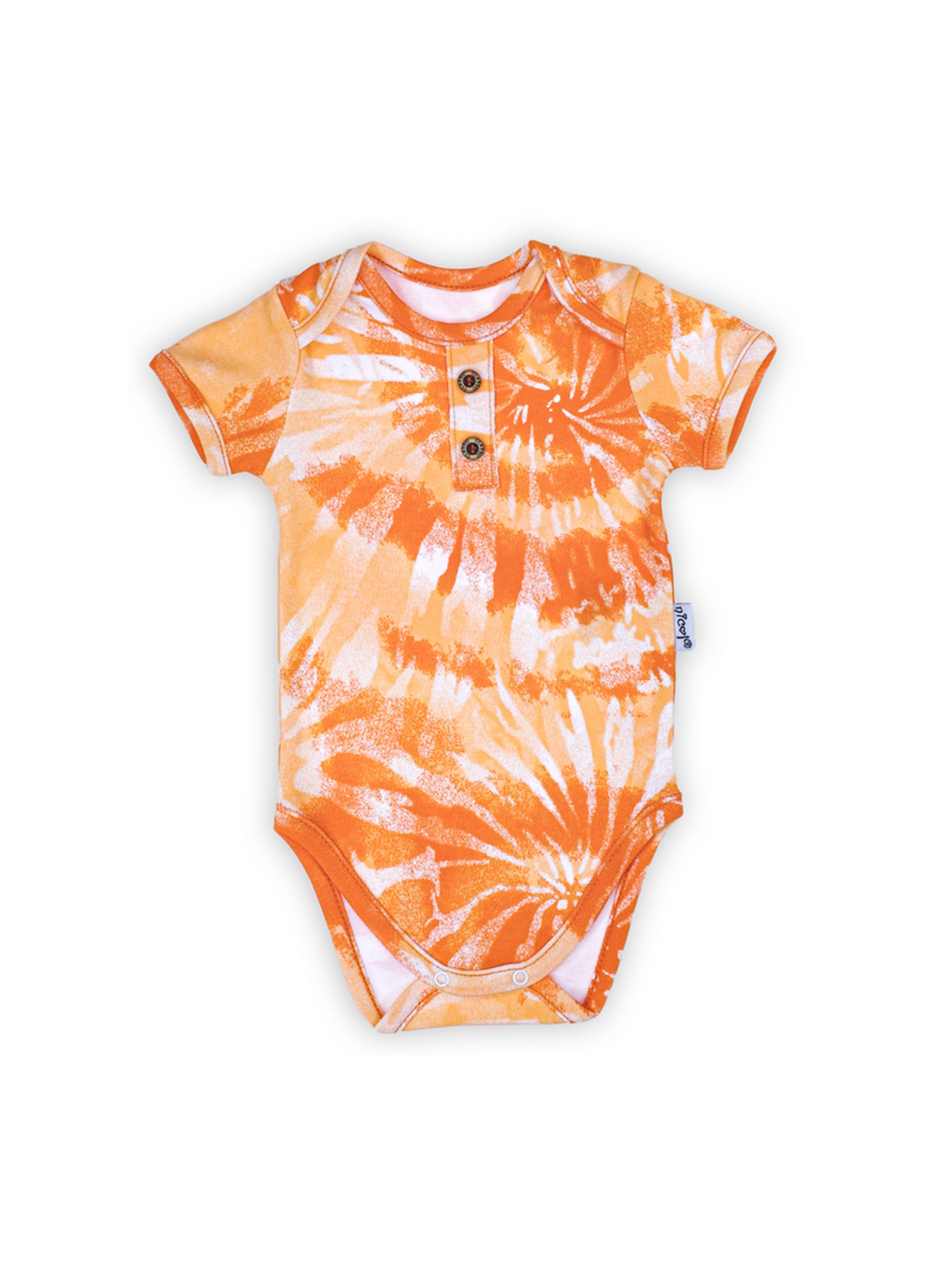 Bawełniane body niemowlęce we wzory pomarańczowe