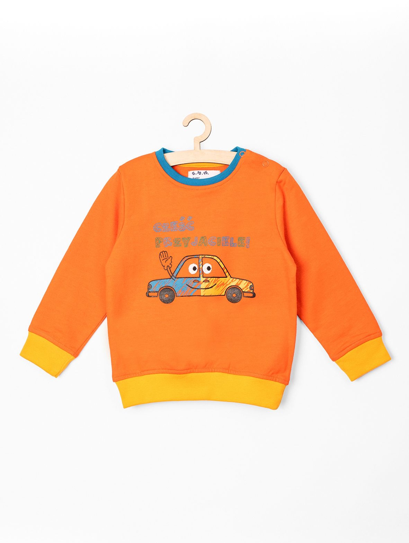 Bluza niemowlęca pomarańczowa z samochodzikiem
