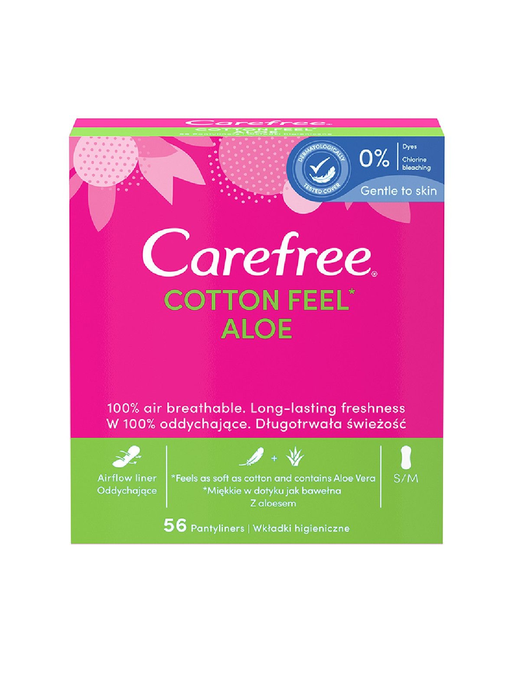 Wkładki higieniczne Carefree Cotton Aloe - 56 sztuk
