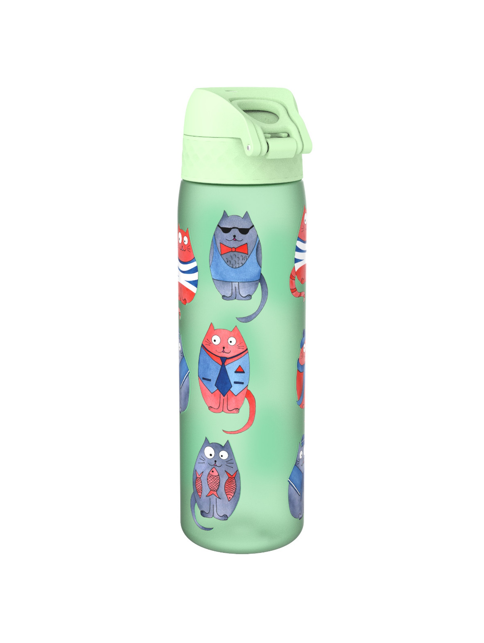Butelka na wodę BPA Free 0,5l - zielona z kotem