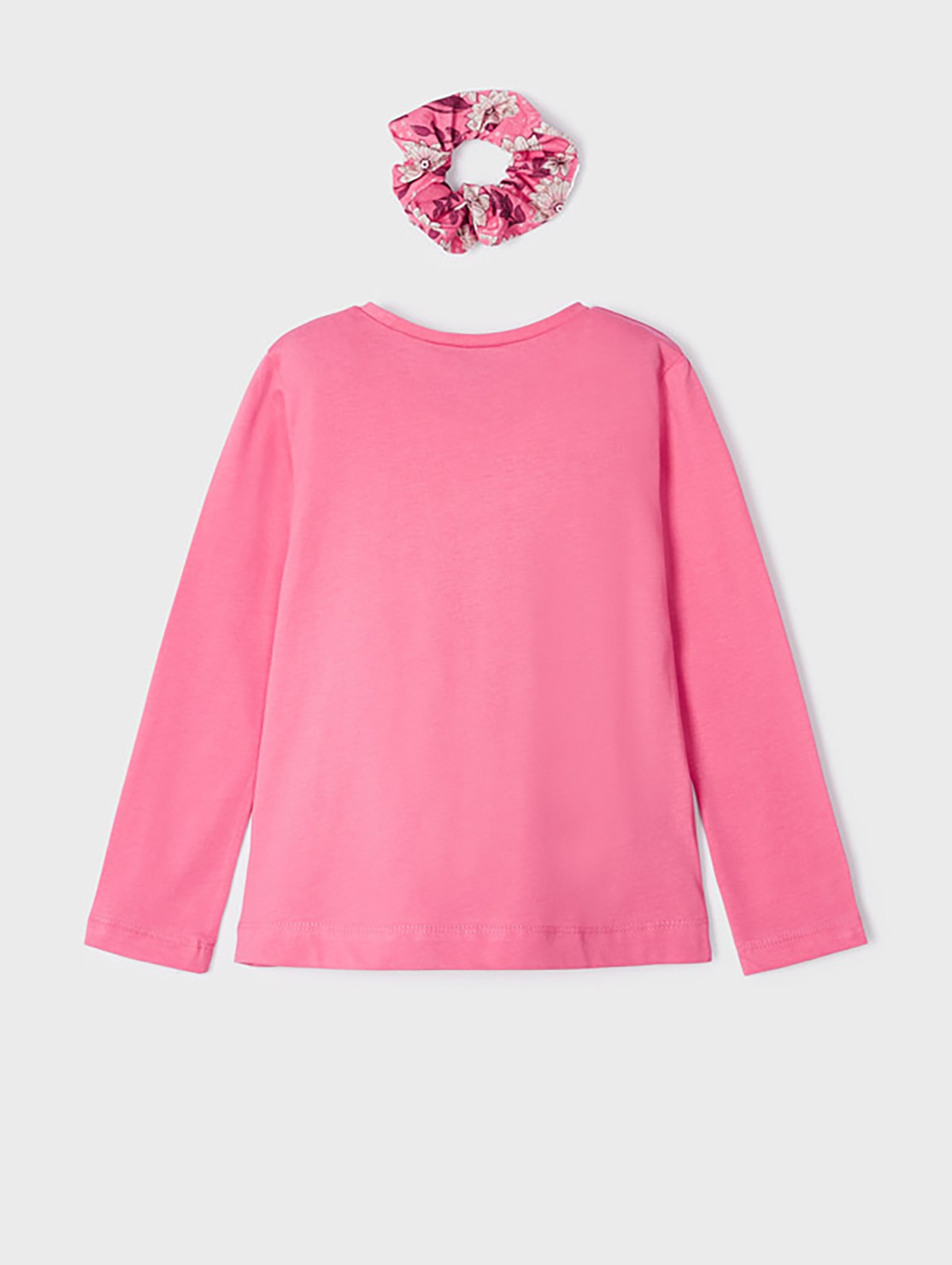 Koszulka z długim rękawem oraz gumką do włosów Mayoral - różowa