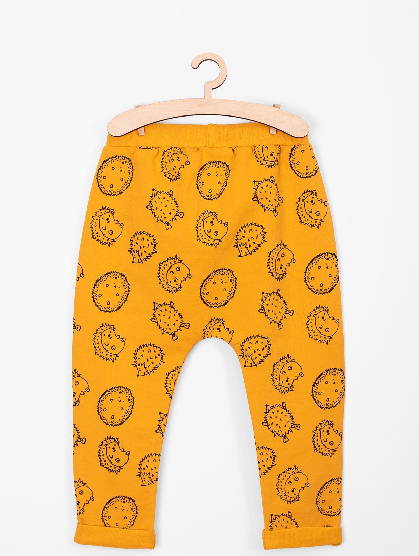 Spodnie dresowe niemowlęce- żółte w jeżyki