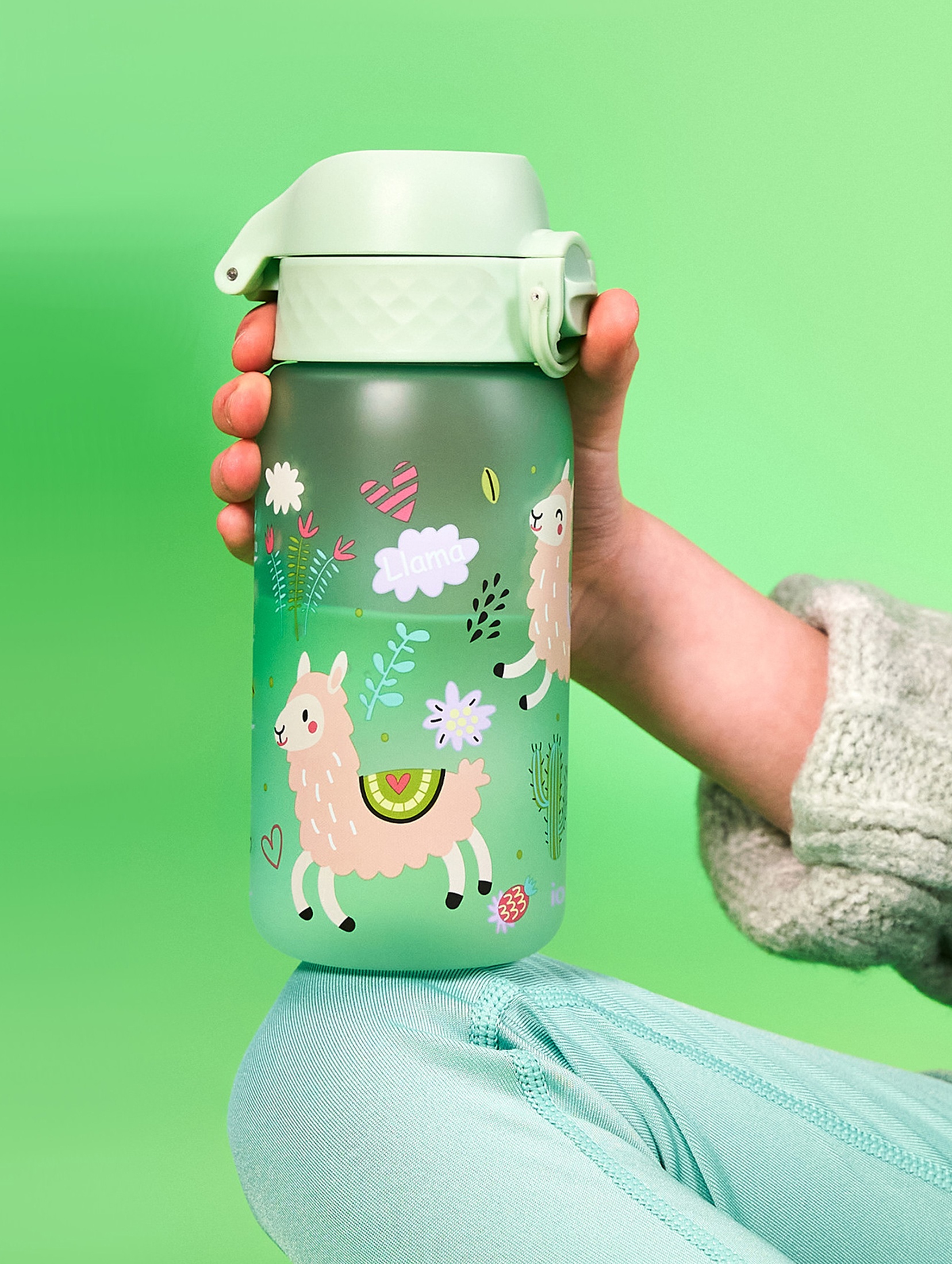Butelka na wodę ION8 BPA Free Lama 350ml - zielona