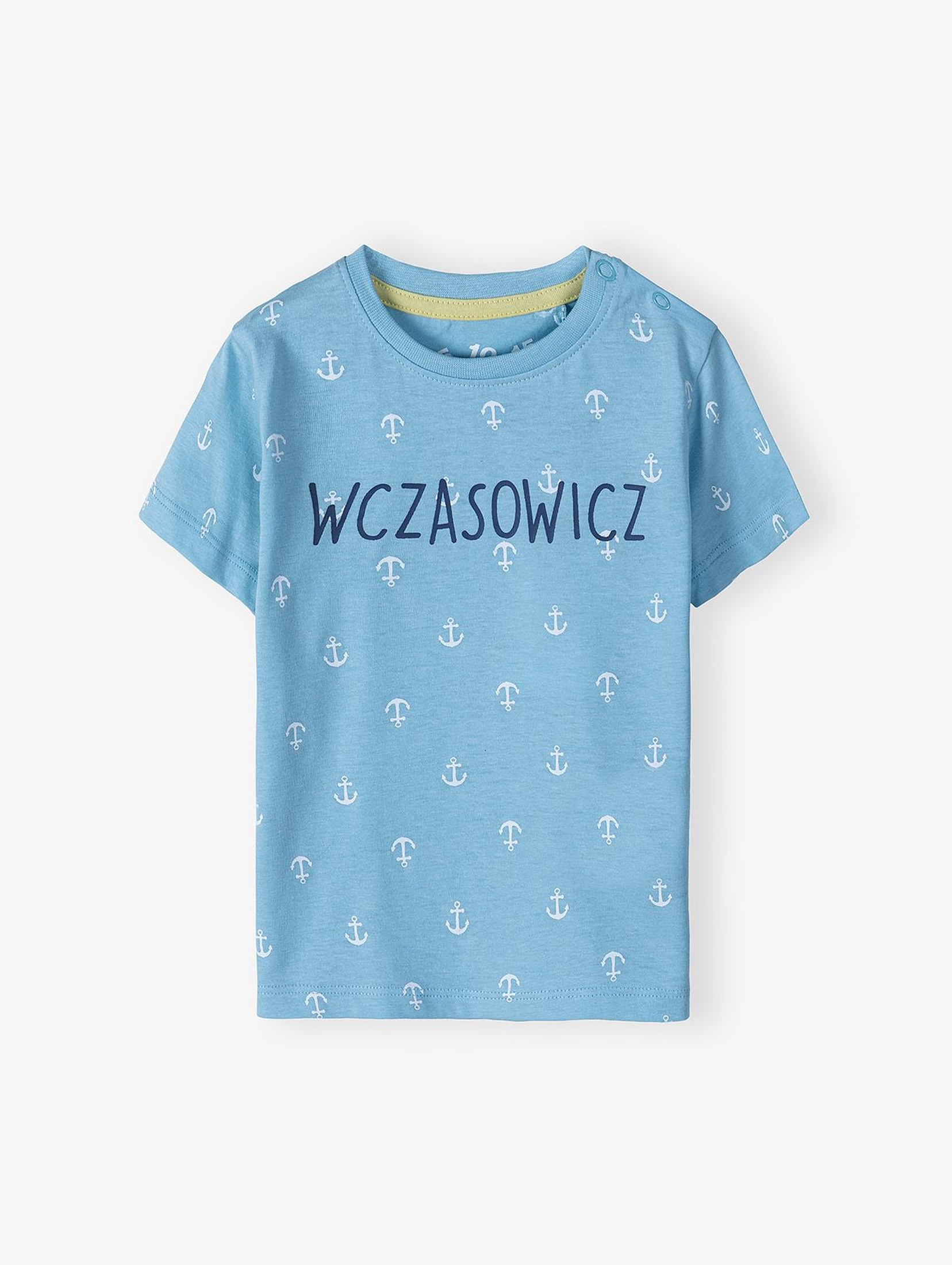 Dzianinowy T-shirt z napisem WCZASOWICZ