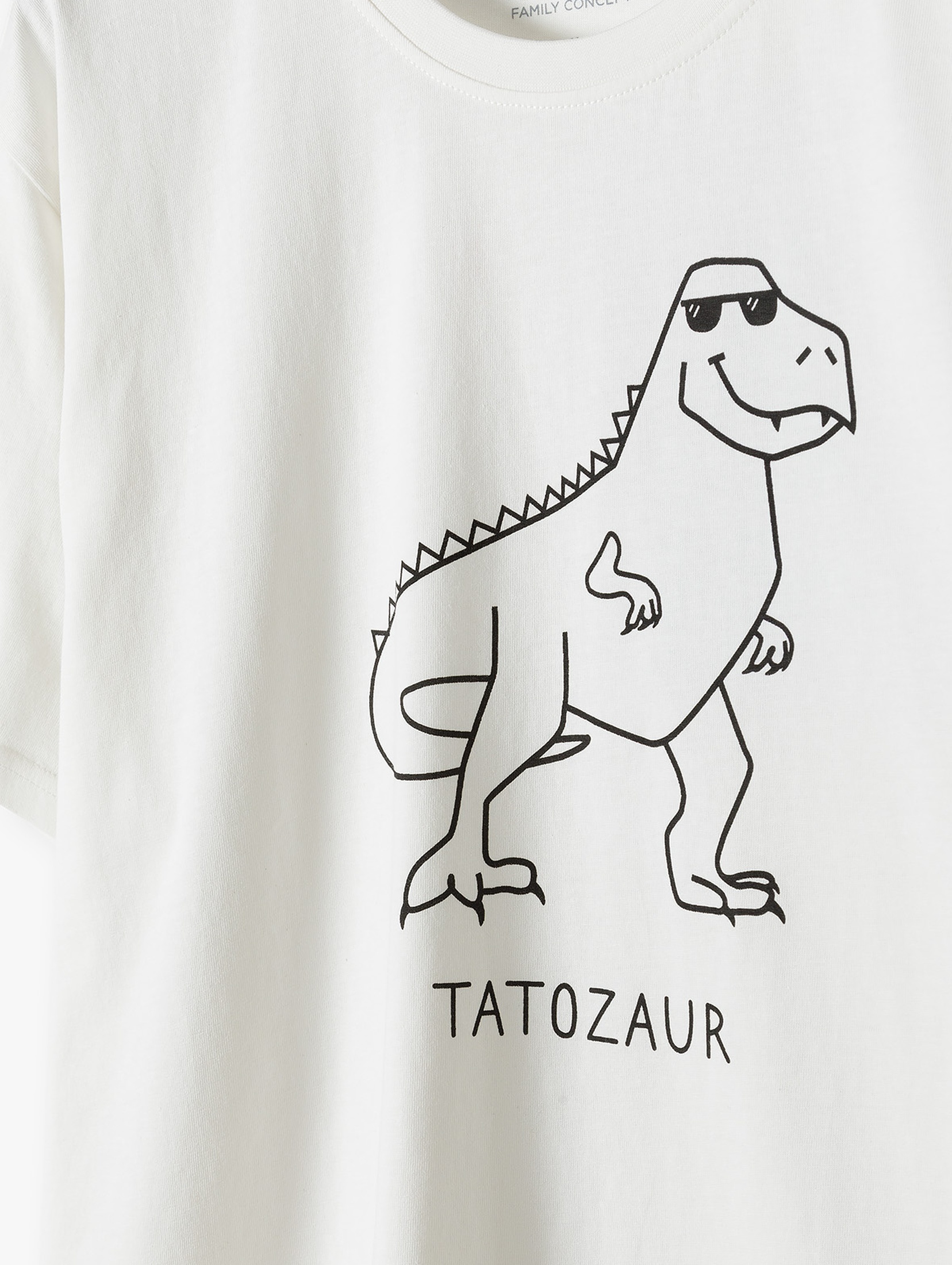 T-shirt męski z Dinozaurem biały