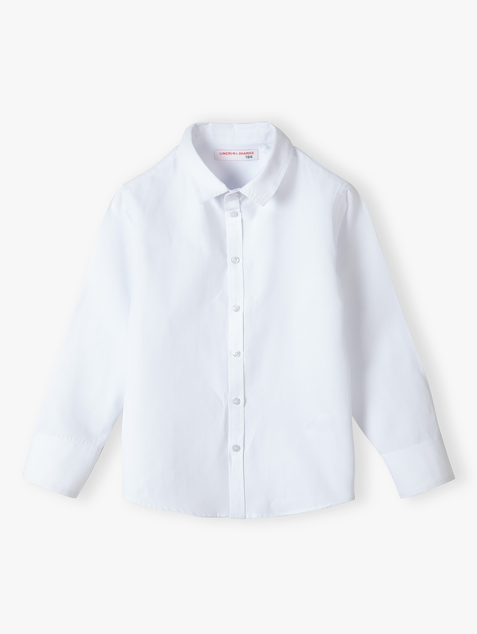 Elegancka biała koszula z długim rękawem - fason regular
