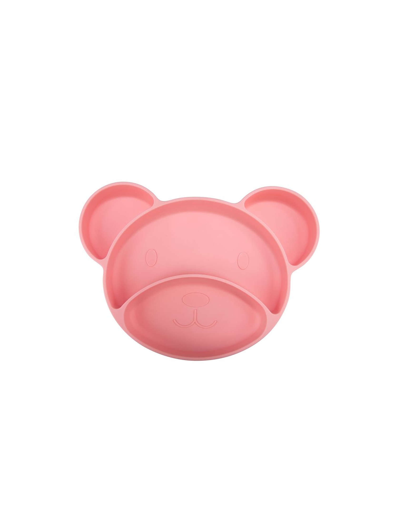Canpol babies silikonowy trójdzielny talerzyk z przyssawką MIŚ - różowy