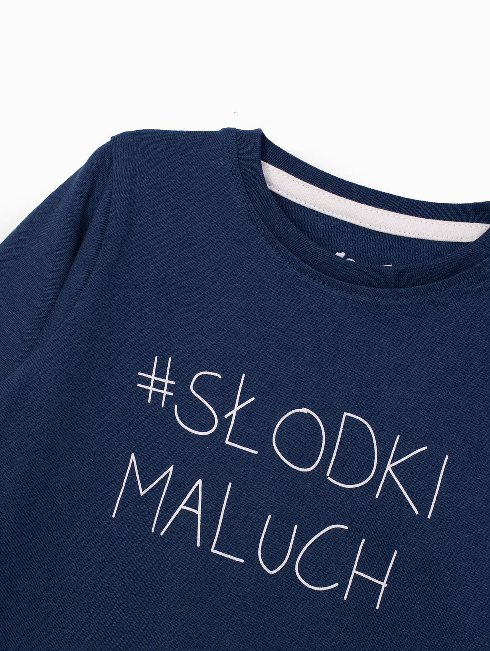 Bluzka niemowlęca z długim rękawem z polskim napisem - #SŁODKI MALUCH