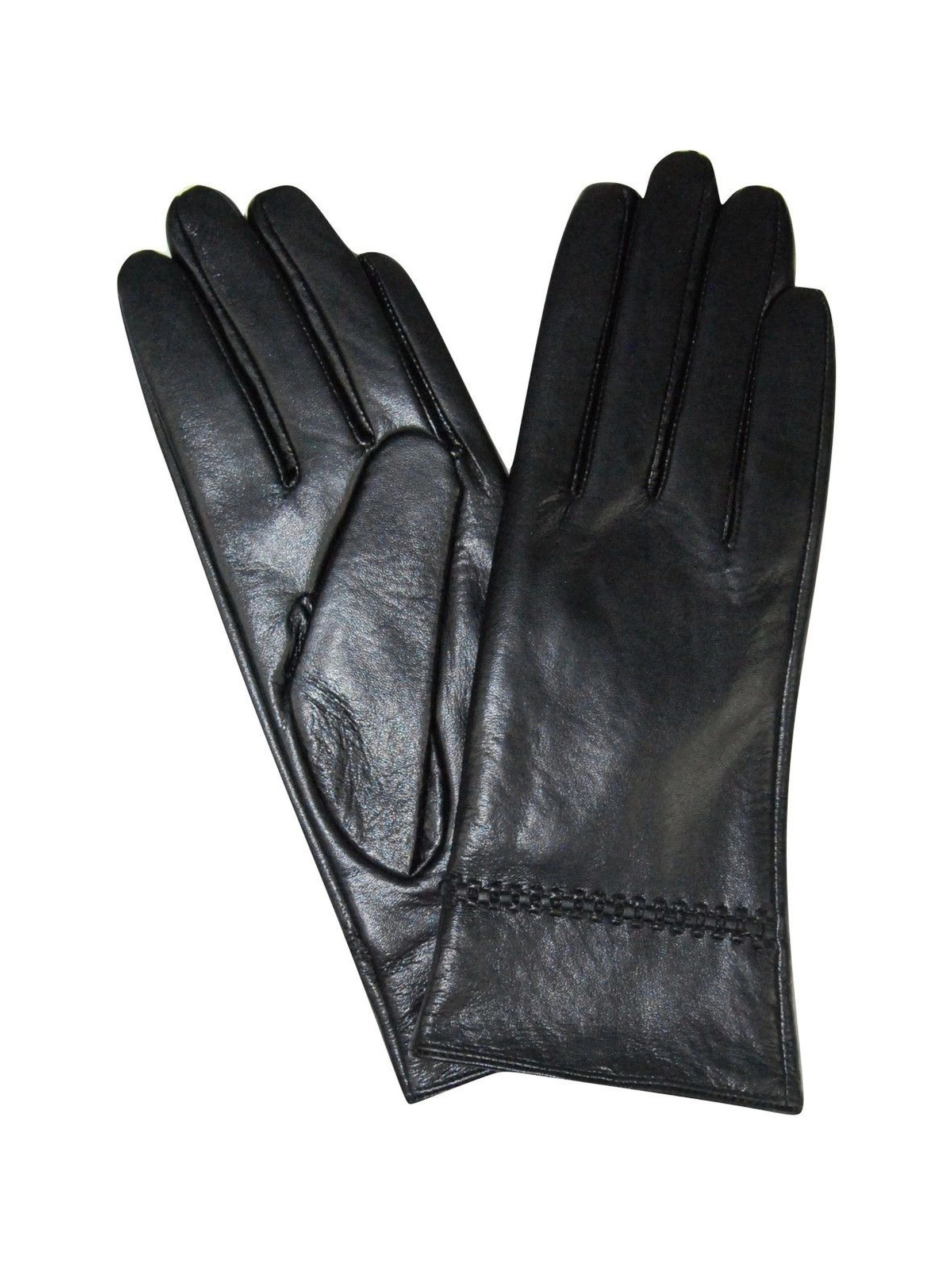 Rękawiczki damskie skórzane - czarne