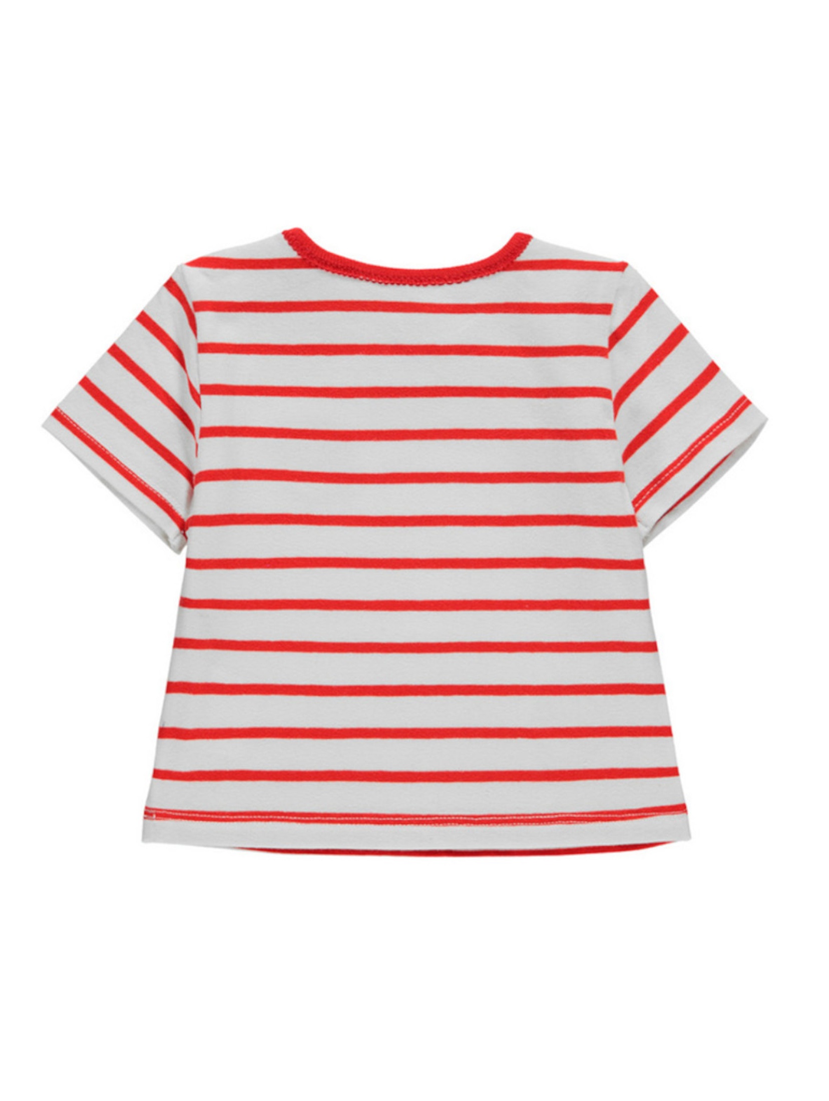 T-shirt niemowlęcy czerwono-biały paski