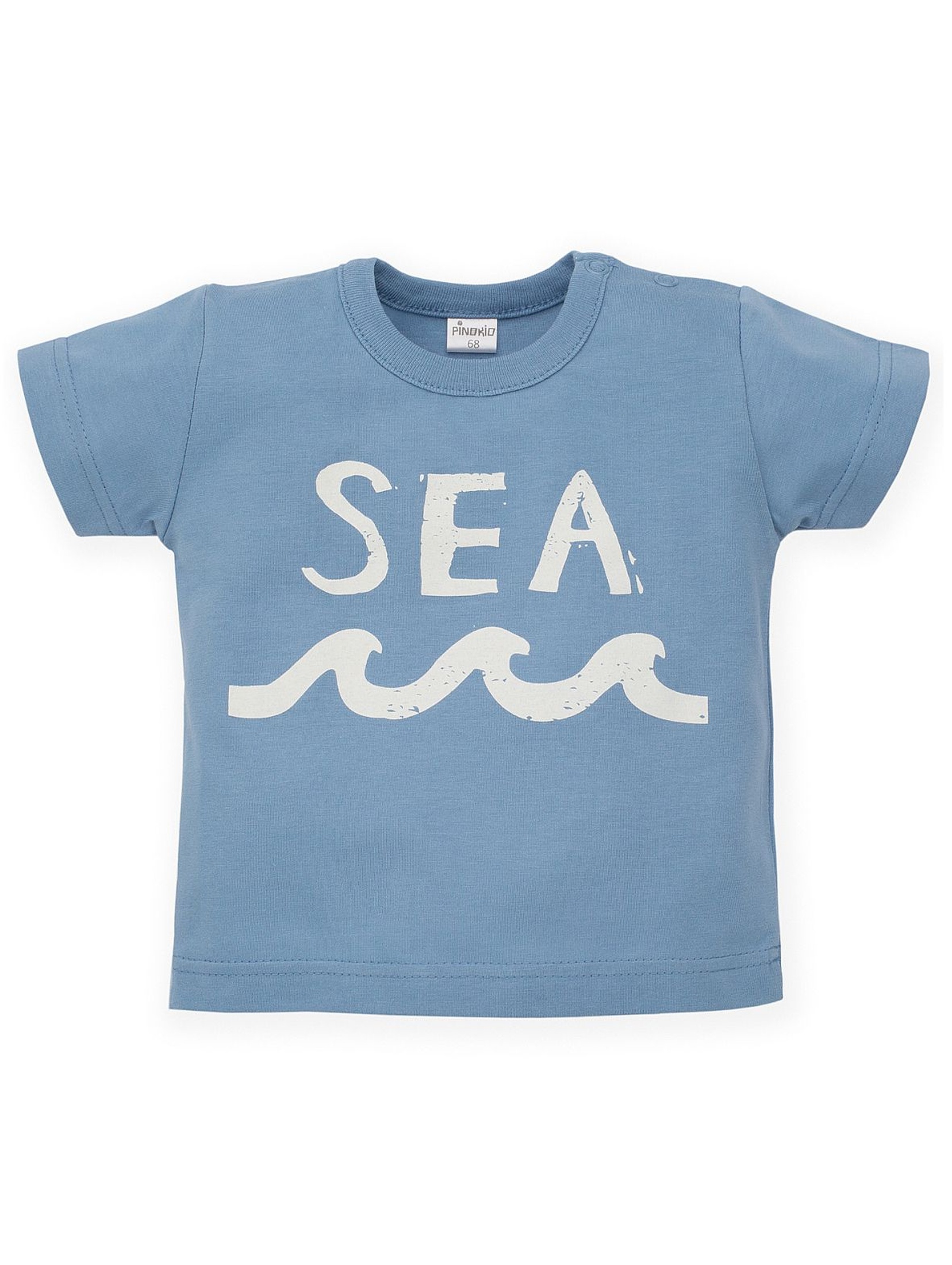 T-Shirt niemowlęcy niebieski- bawełniany