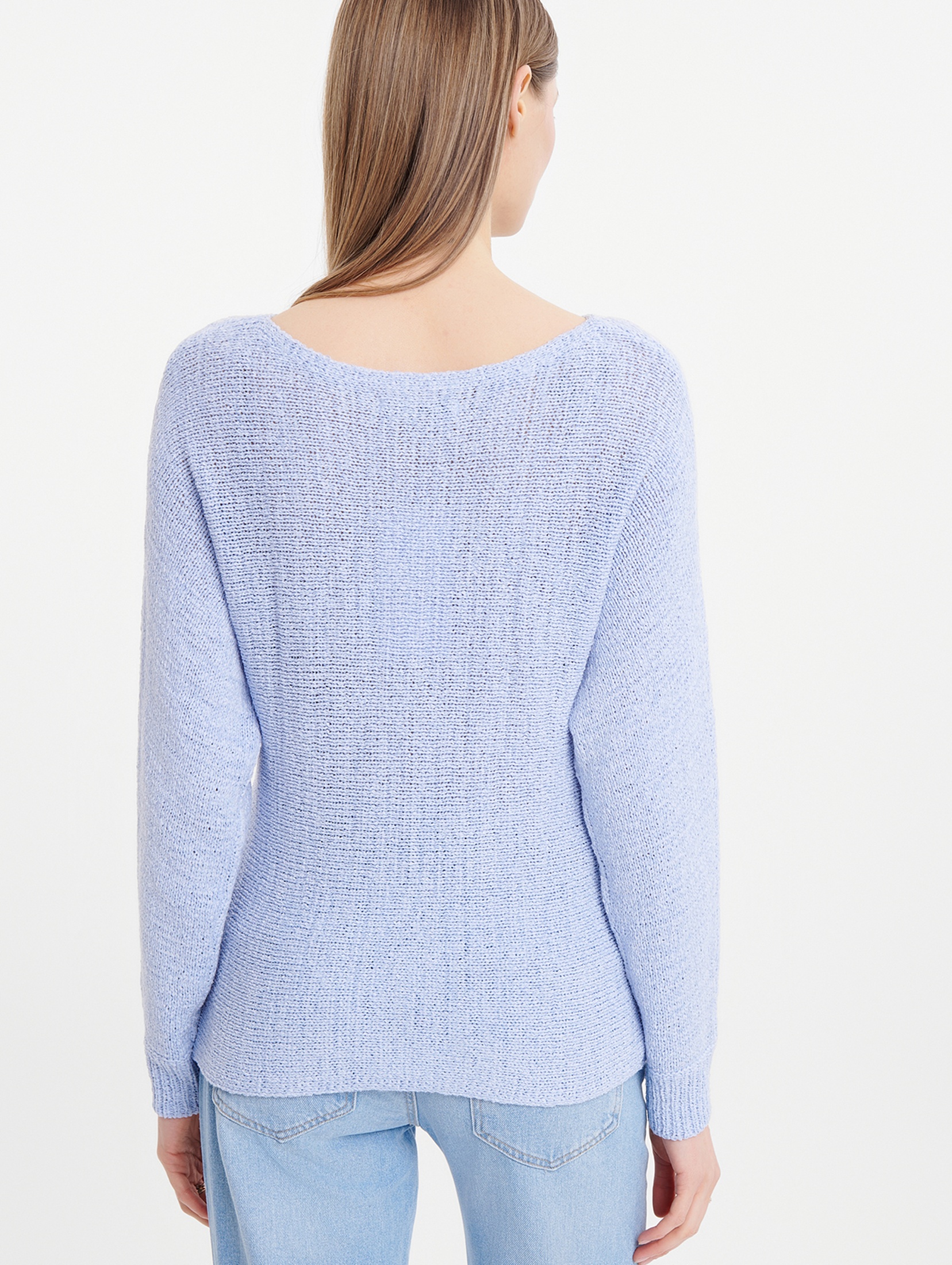 Sweter oversize niebieski z surowa strukturą niebieski