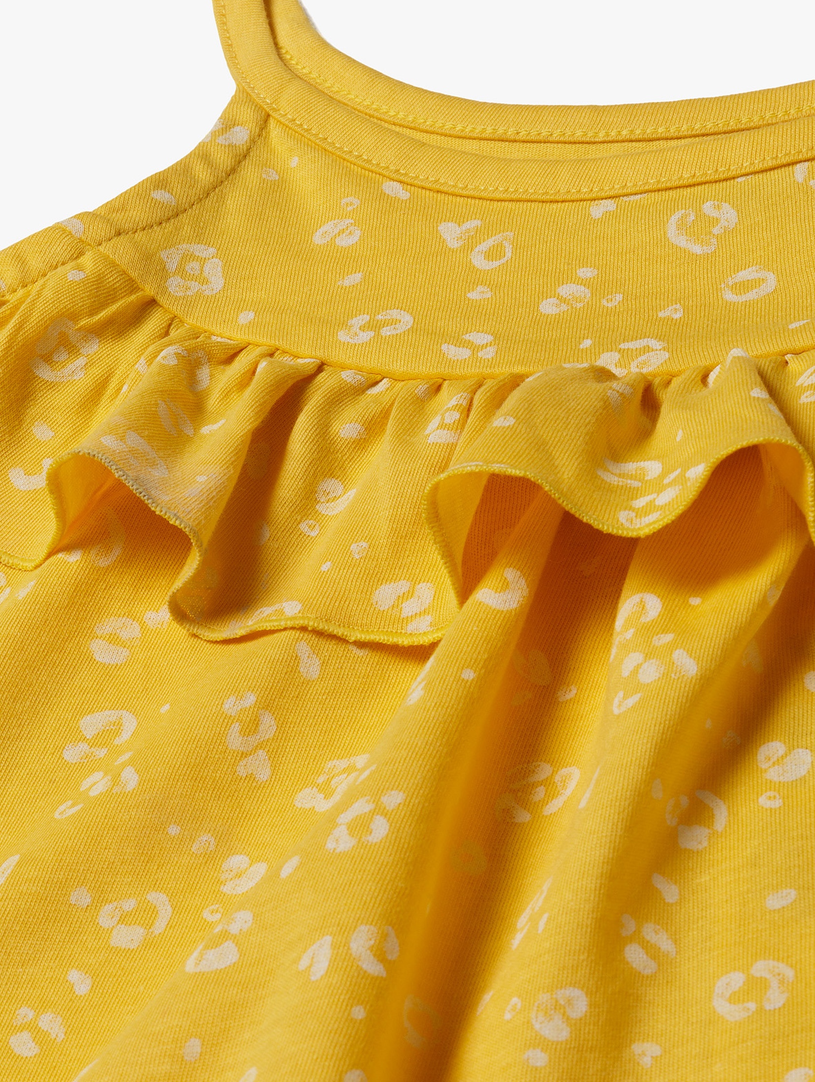 Letnia żółta sukienka dla dziewczynki w drobne kwiaty