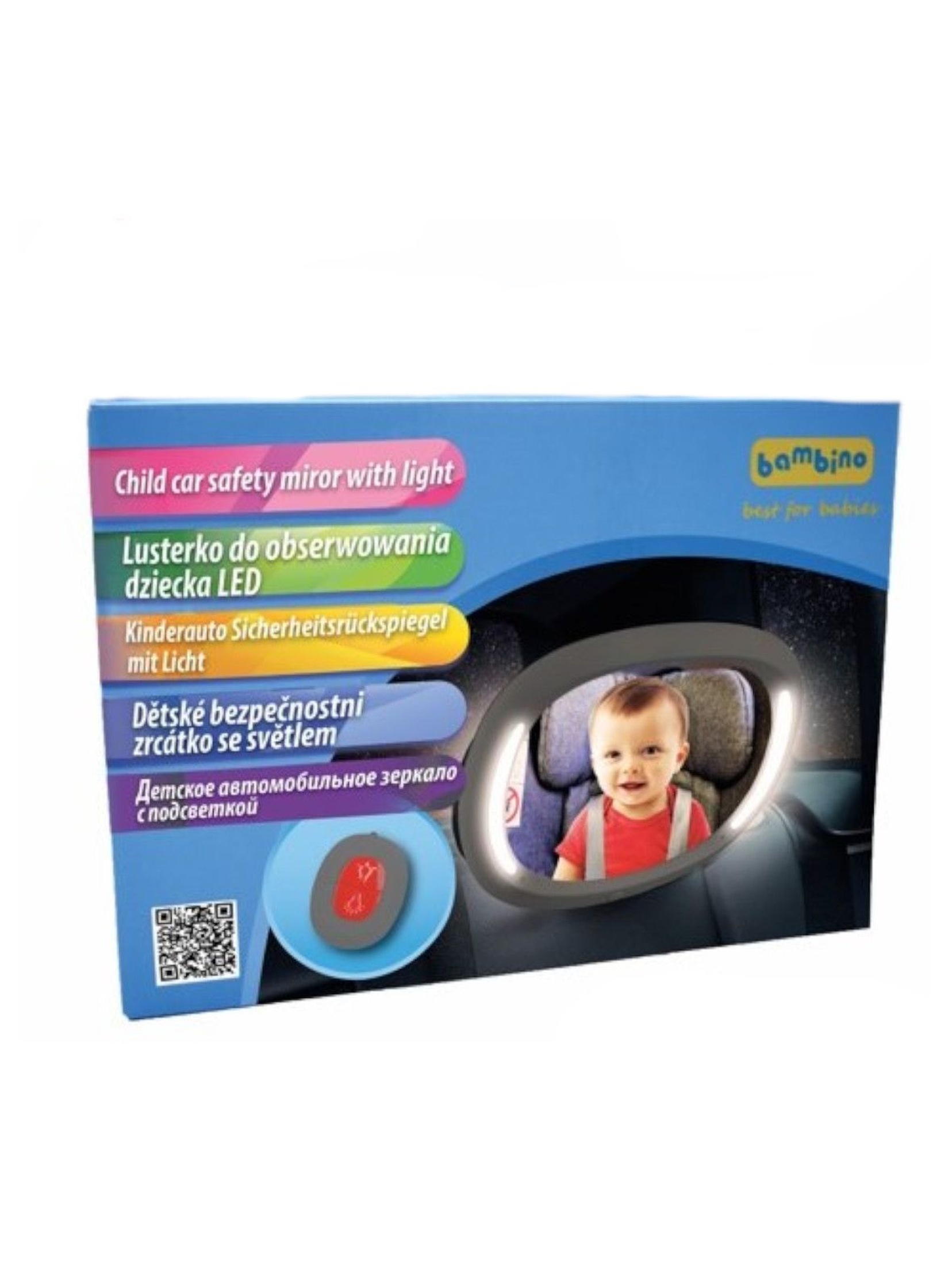 Lusterko samochodowe do obserwacji dziecka LED