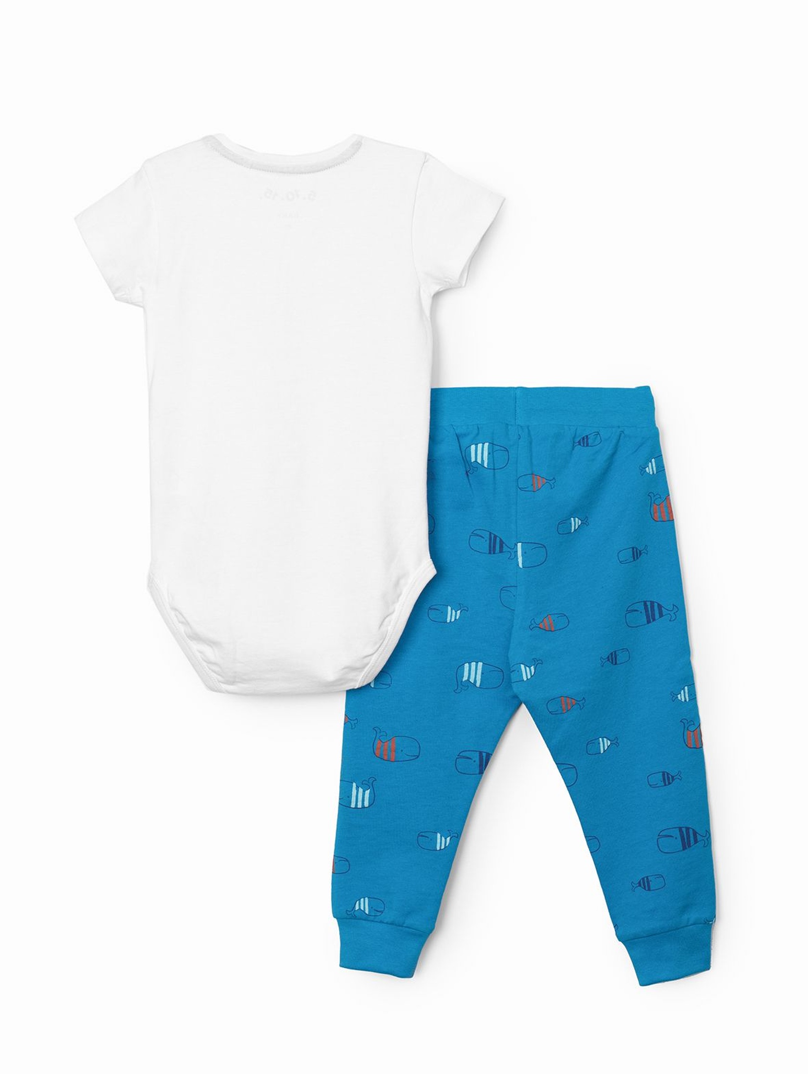 Komplet niemowlęcy- body i spodnie dresowe z wielorybem