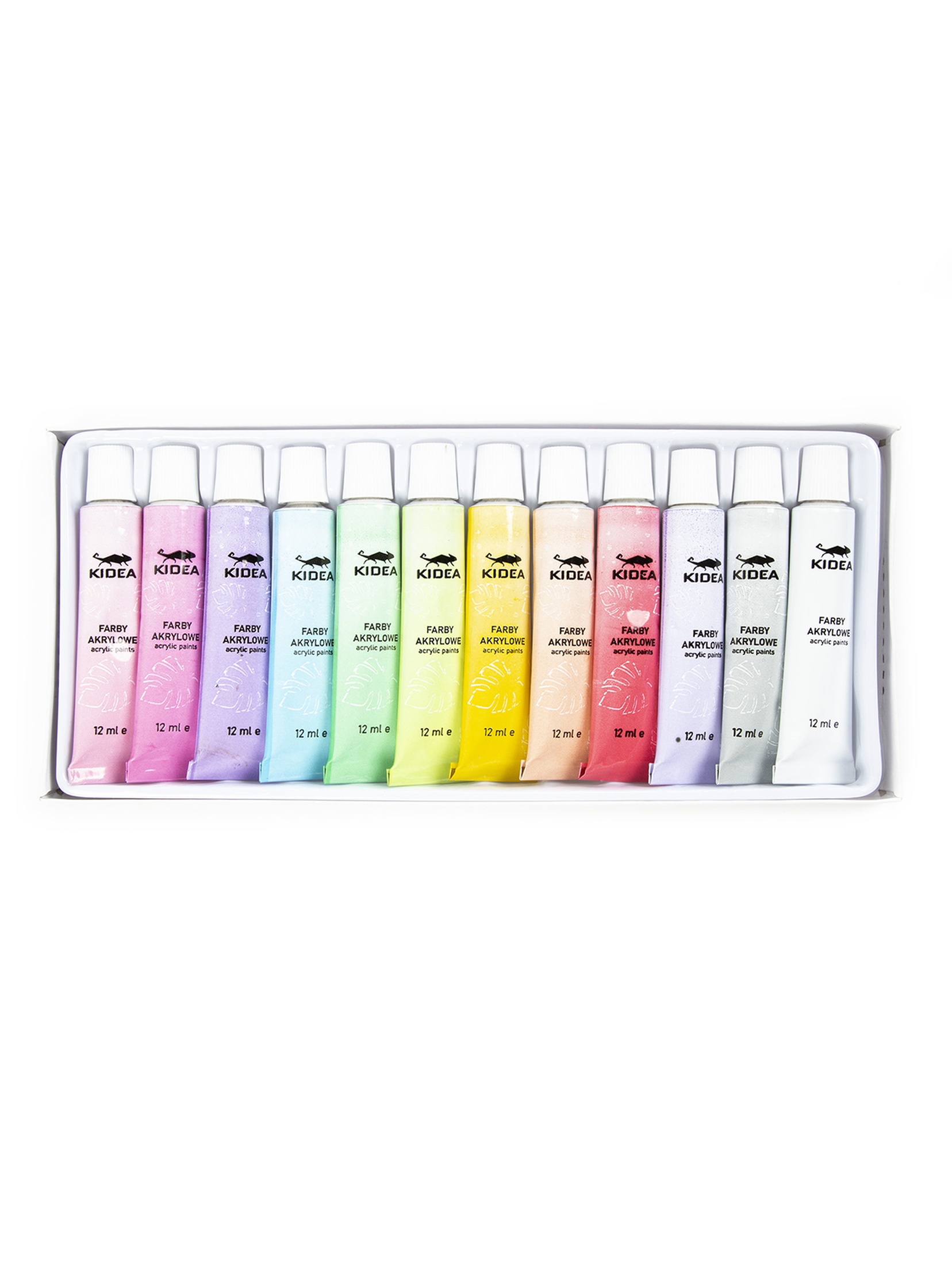 Farby akrylowe pastelowe 12 x 12 ml Kidea