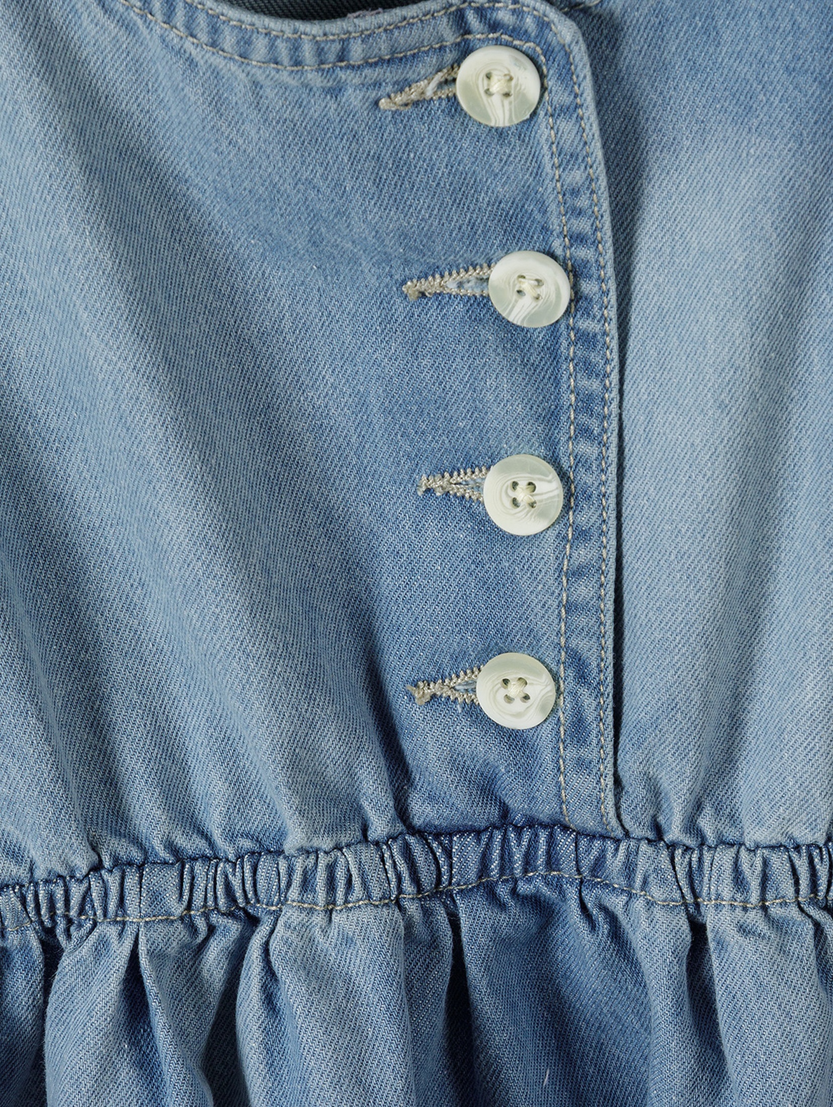 Niemowlęca jeansowa sukienka na ramiączka z guzikami