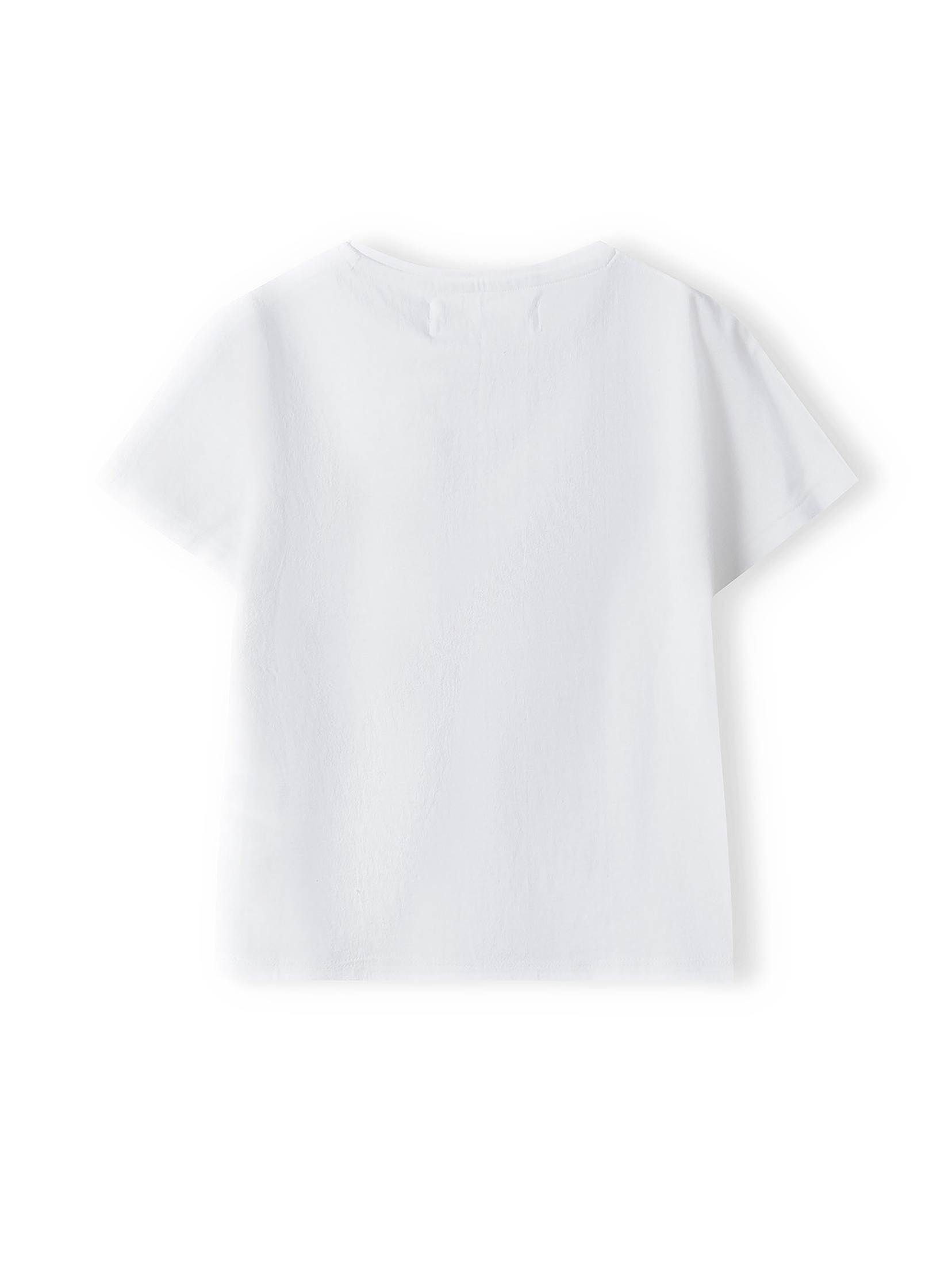 Biała koszulka dziewczęca bawełniana z cekinami