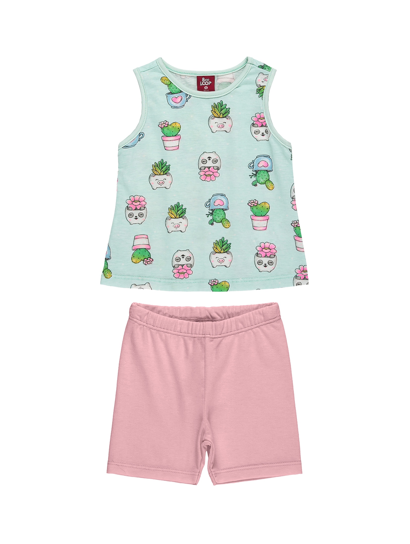 Komplet niemowlęcy dla dziewczynki - t-shirt + szorty