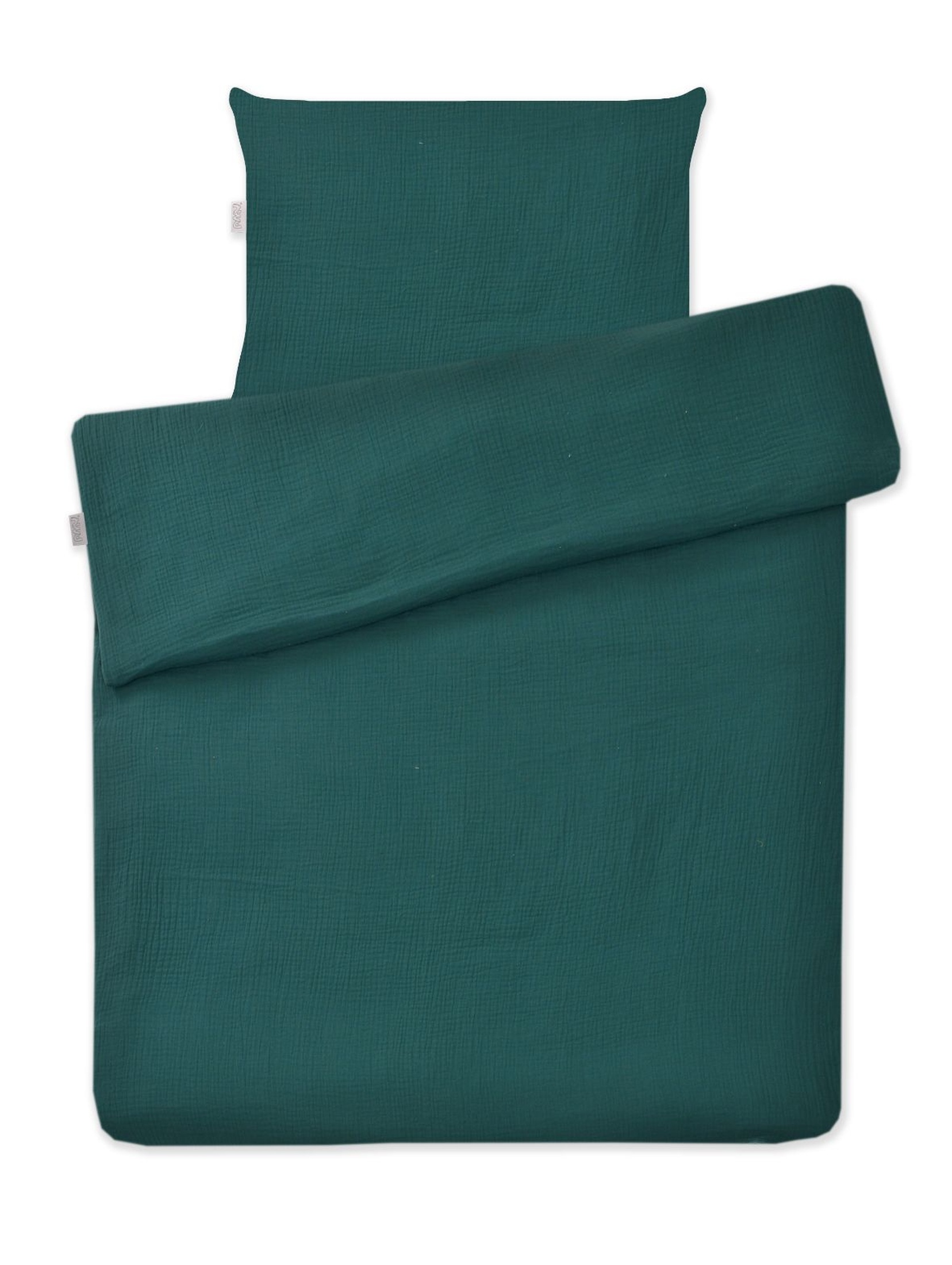 Zielona pościel 2-elementowa do łóżeczka, 135x100cm + 60x40cm