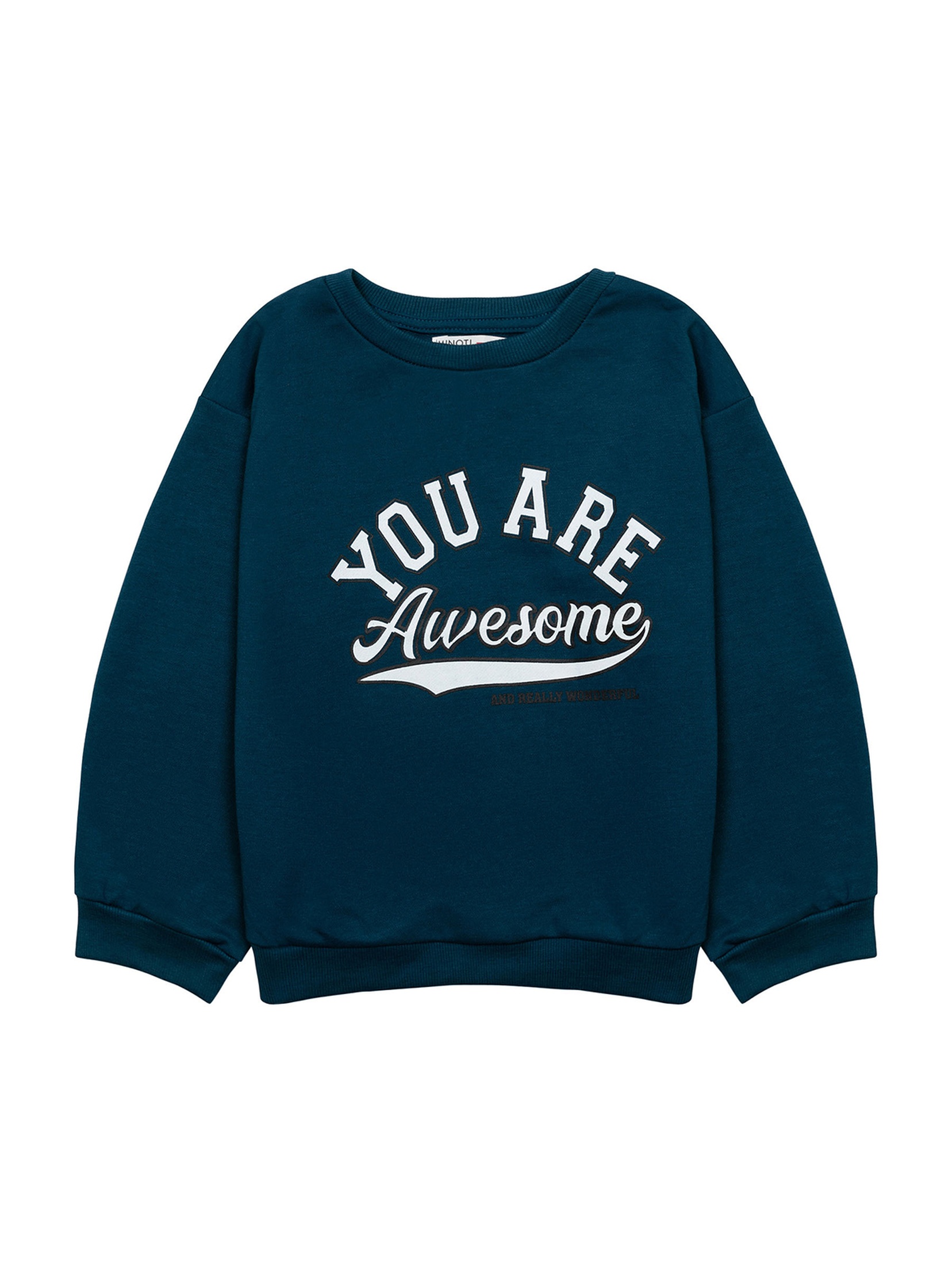 Granatowa bluza dziewczęca z napisem You are awesome
