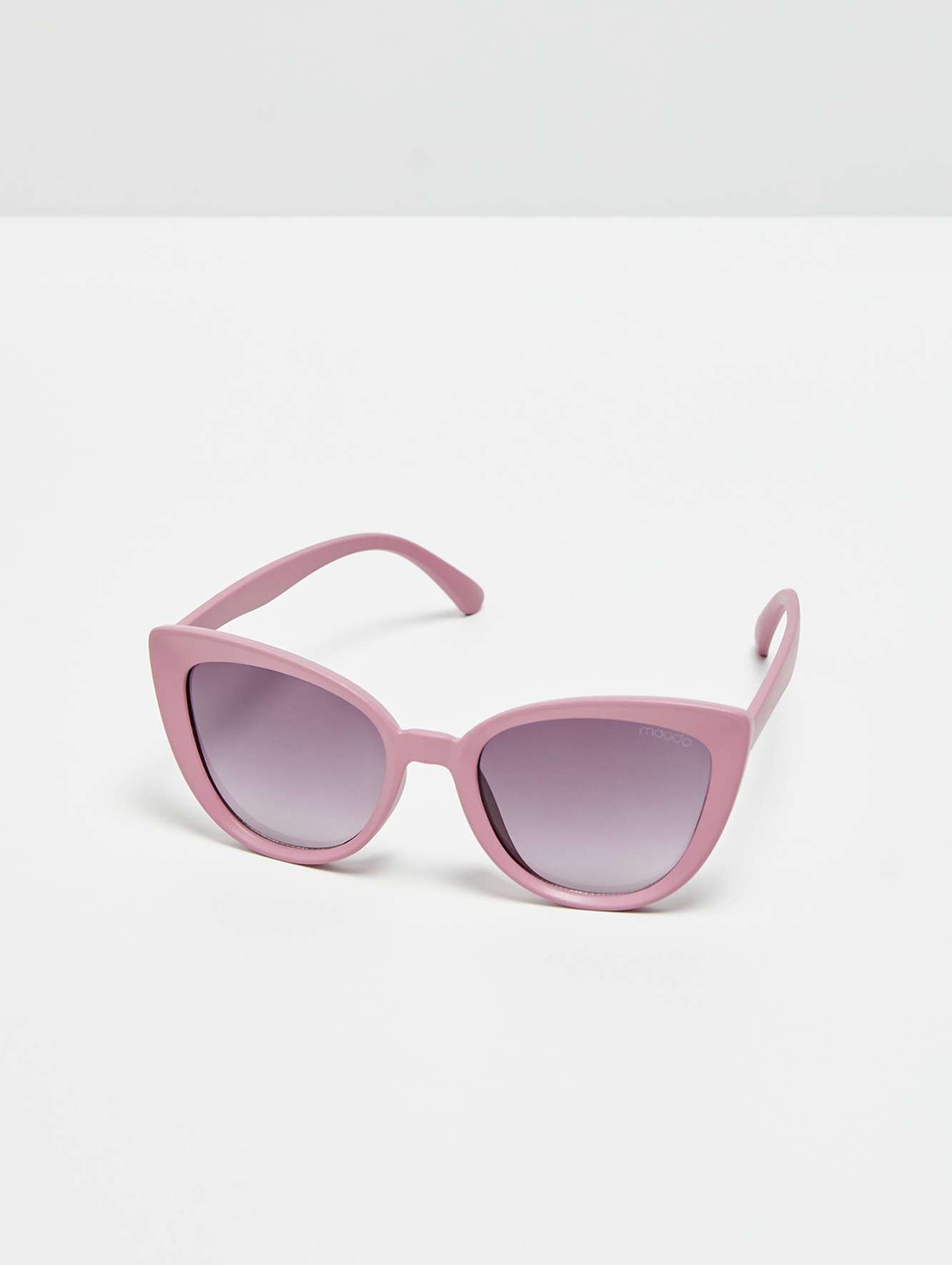 Okulary przeciwsłoneczne typu kocie oko - różowe