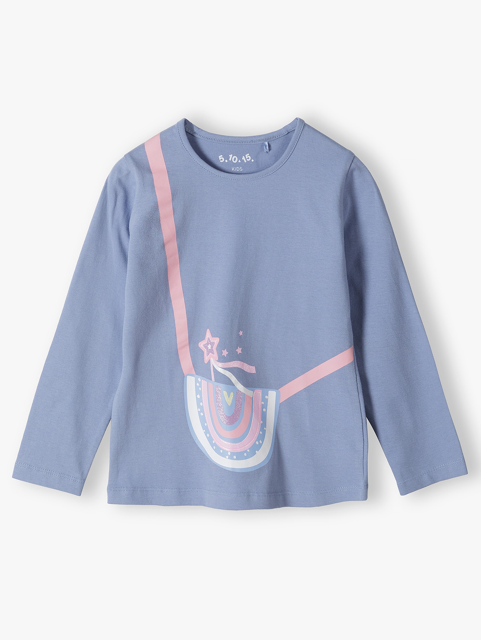 Niebieska bluzka dla dziewczynki z nadrukiem