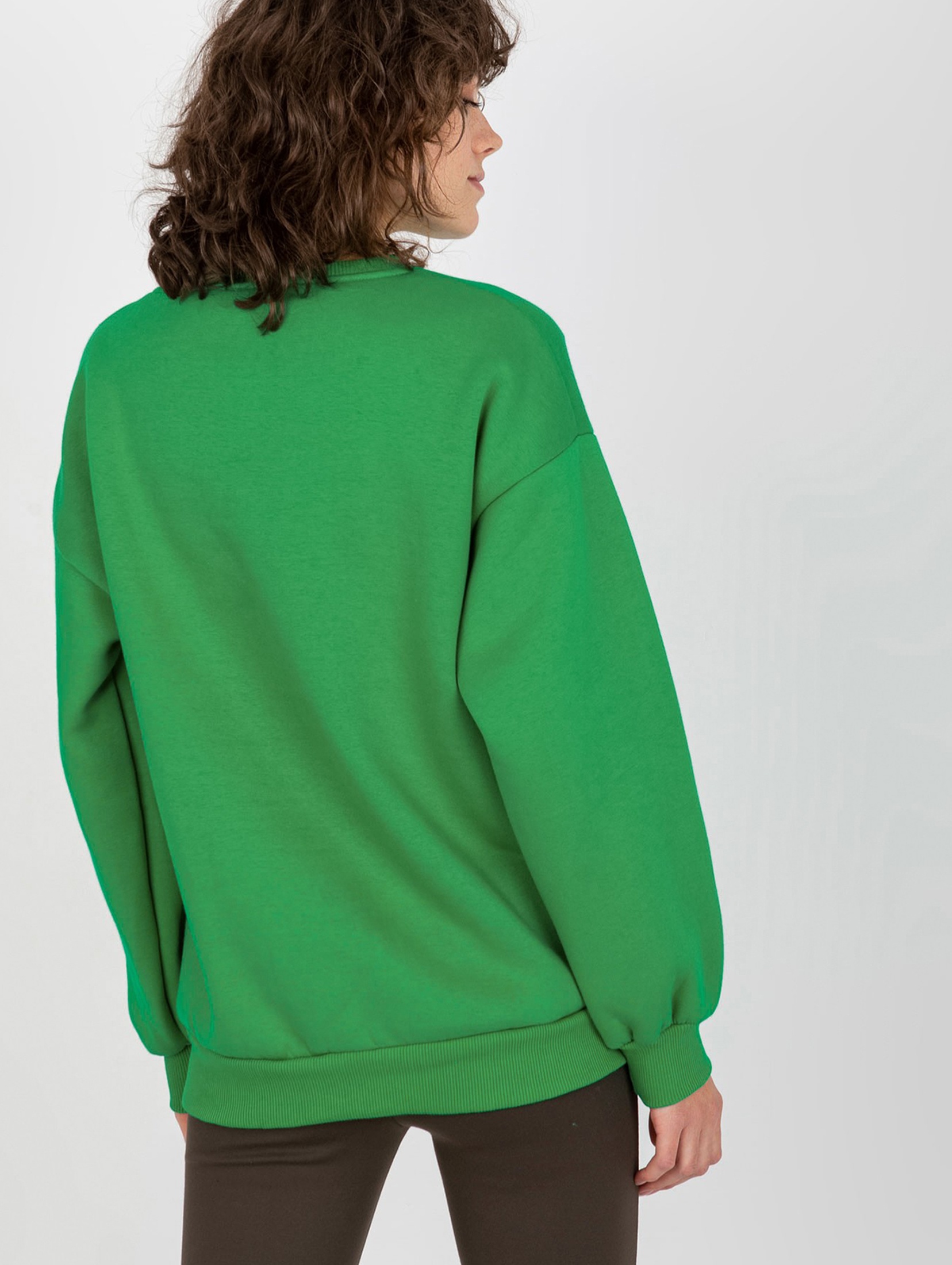 Zielona dresowa bluza oversize z nadrukiem