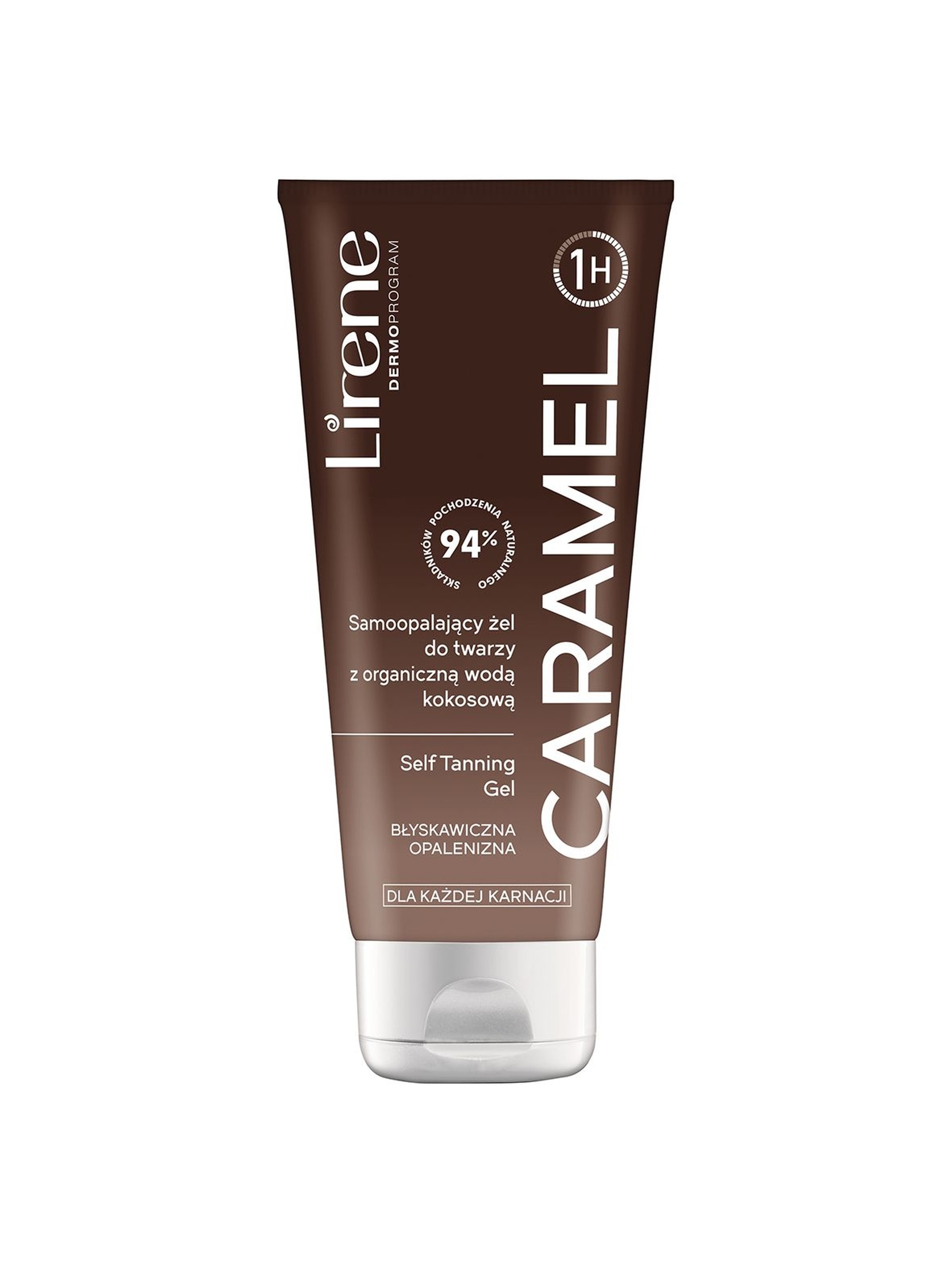 Lirene Caramel - Samoopalający żel do twarzy z organiczną wodą kokosową 75 ml