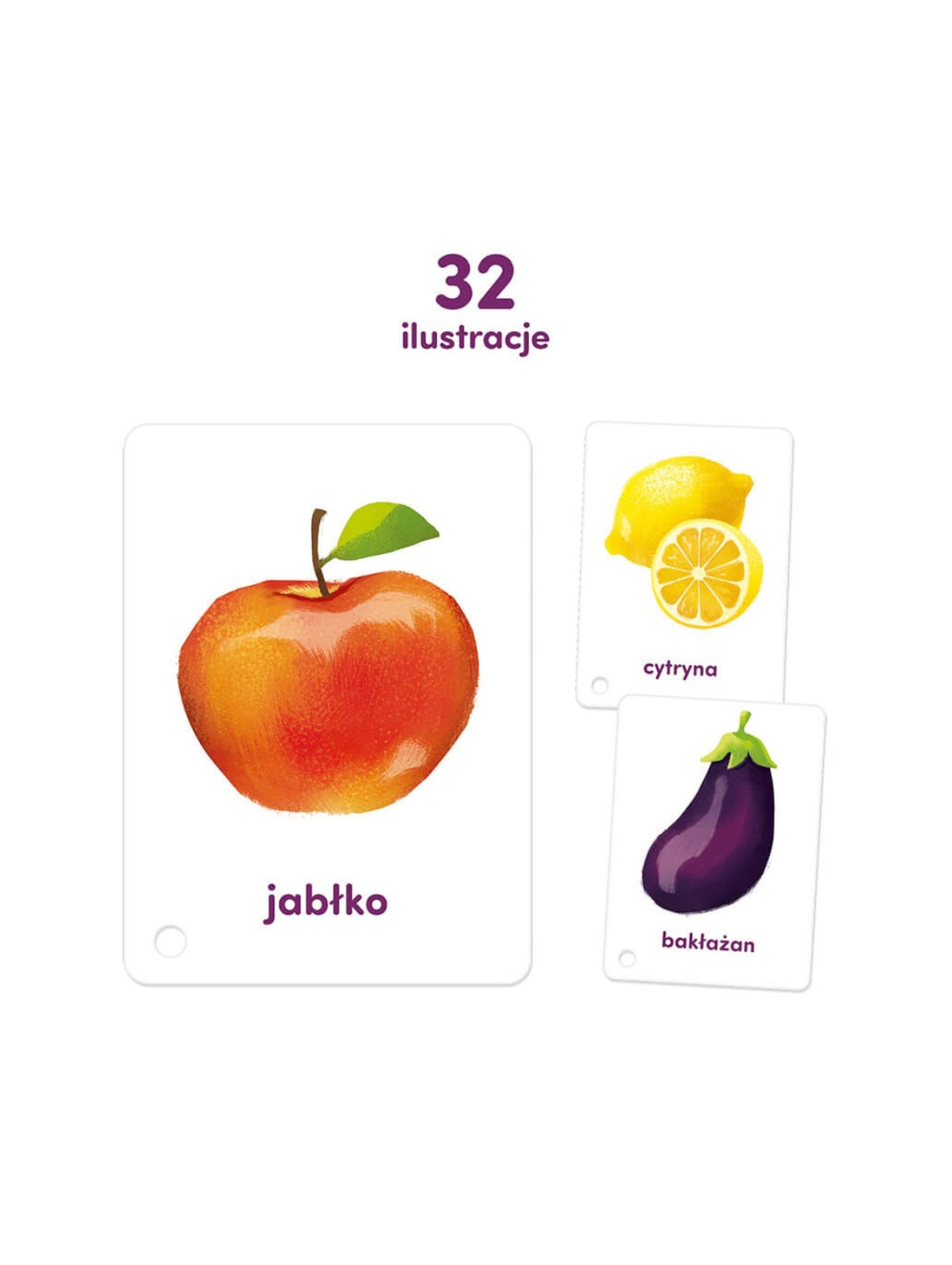 Karty obrazkowe na sznurku - Owoce i warzywa