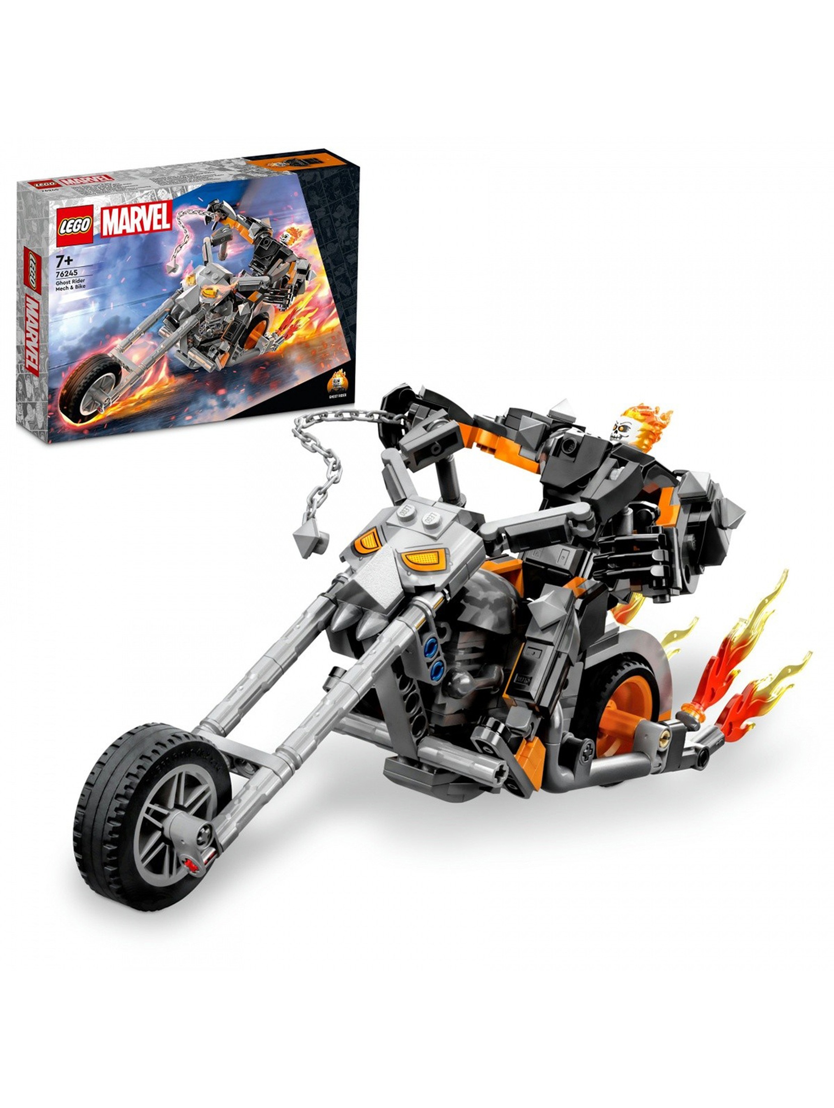 Klocki LEGO Super Heroes 76245 Upiorny Jeździec - mech i motor - 264 elementy, wiek 7 +