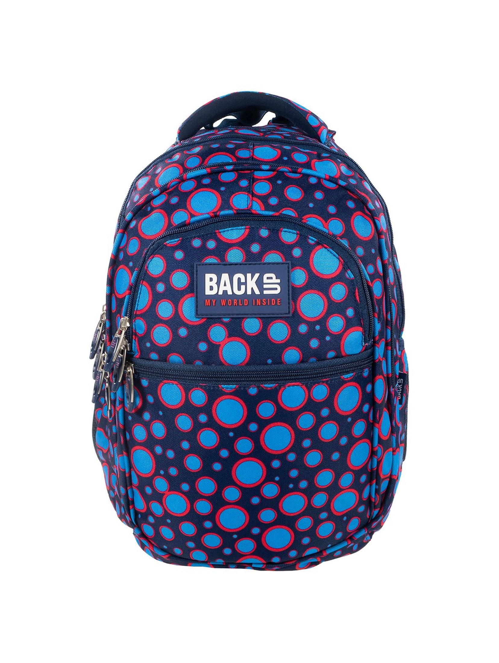 Plecak BackUP +SŁUCHAWKI kolorowy wzór geometryczny