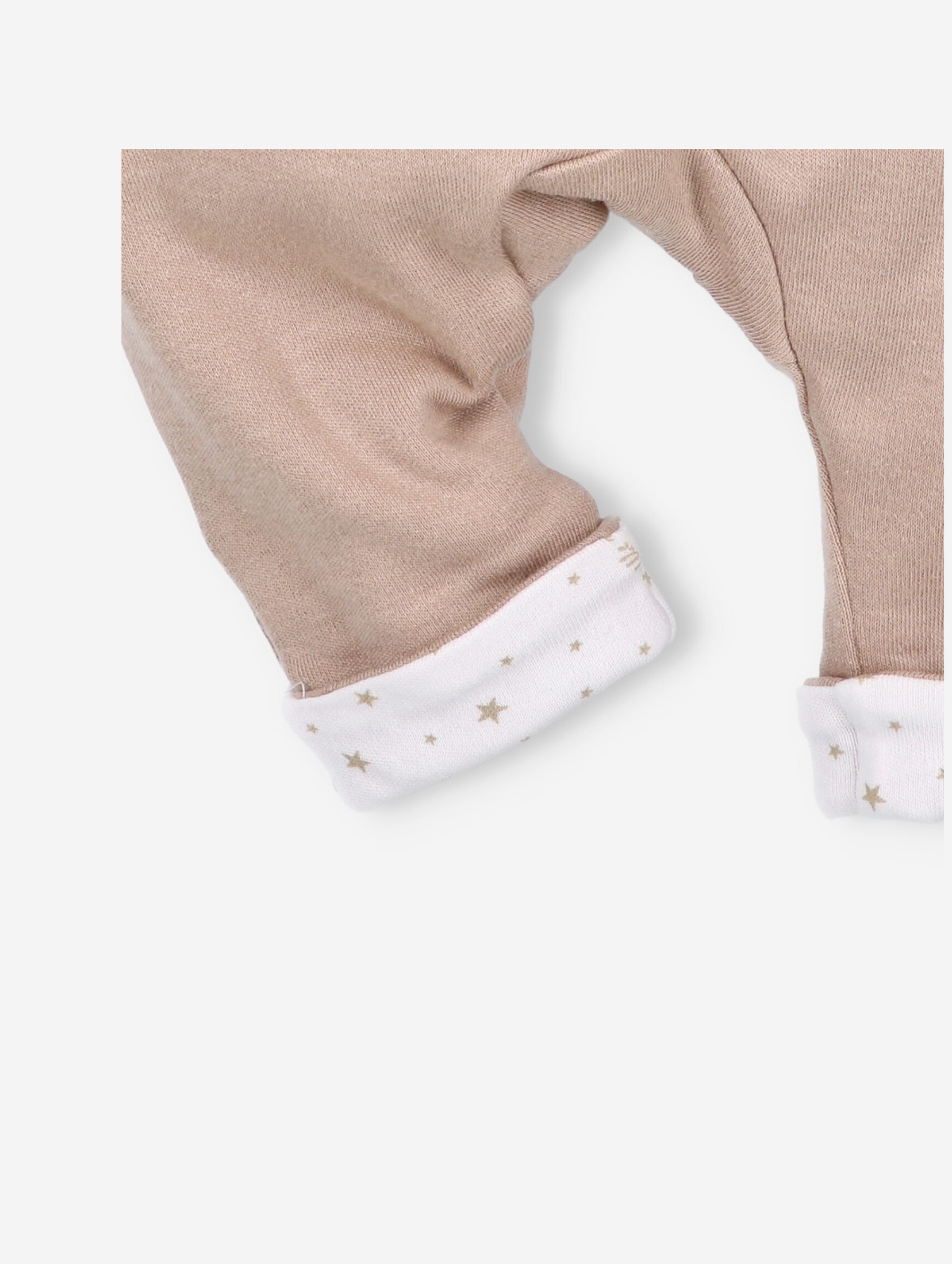 Kawowe spodnie niemowlęce z bawełny organicznej dla dziewczynki