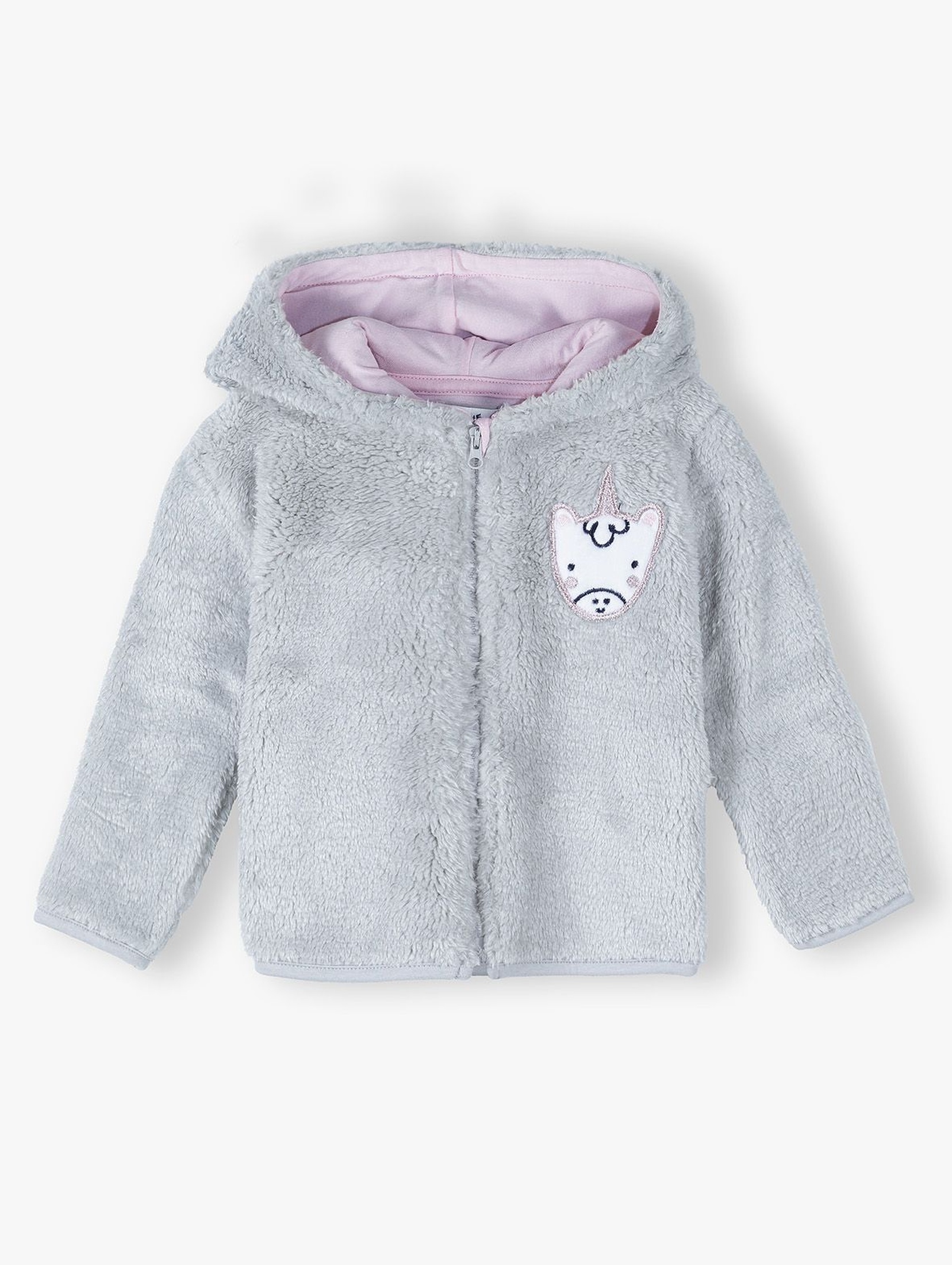 Bluza polar niemowlęca z jednorożcem - szara