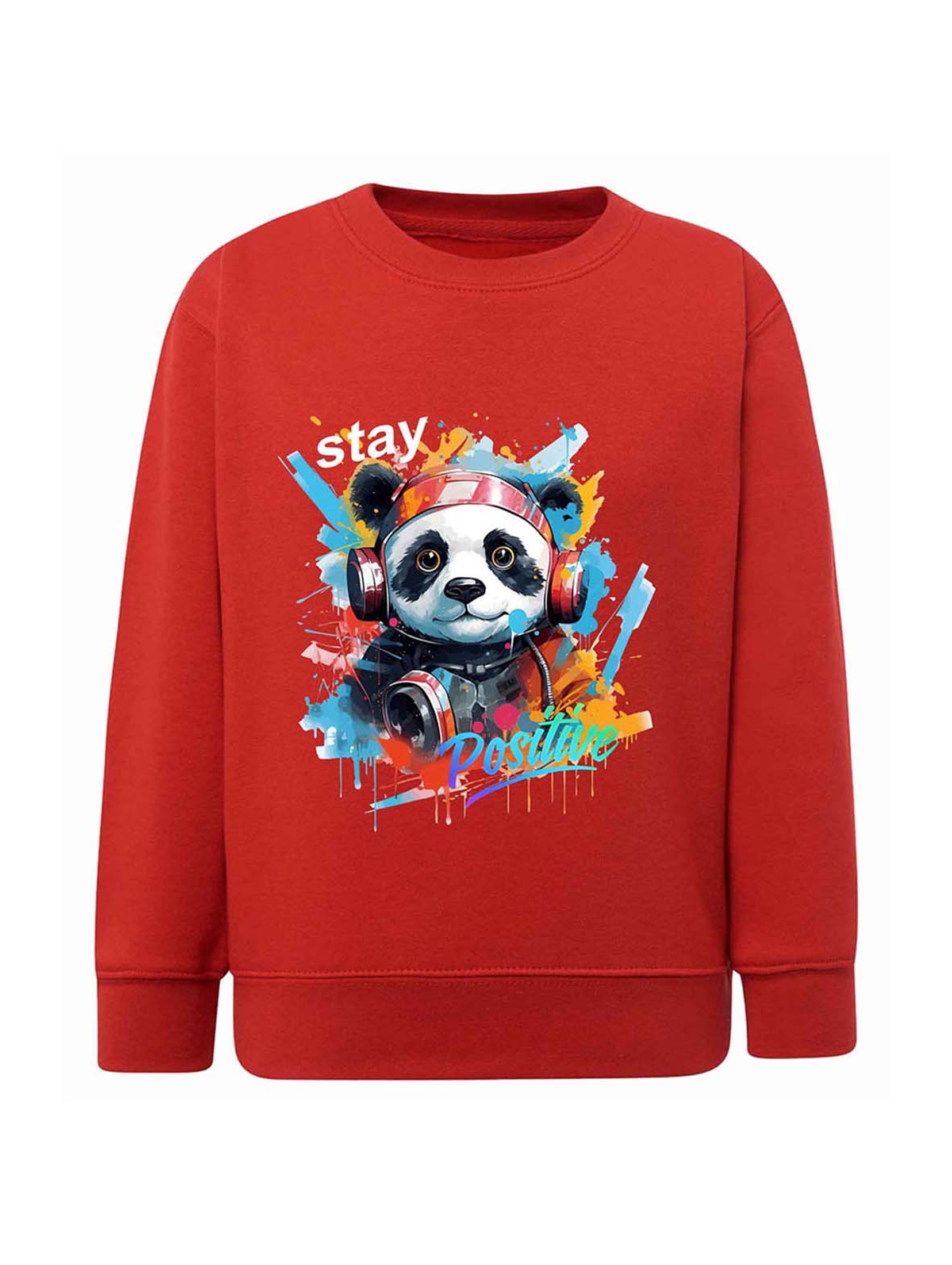 Czerwona chłopięca bluza z nadrukiem - Panda