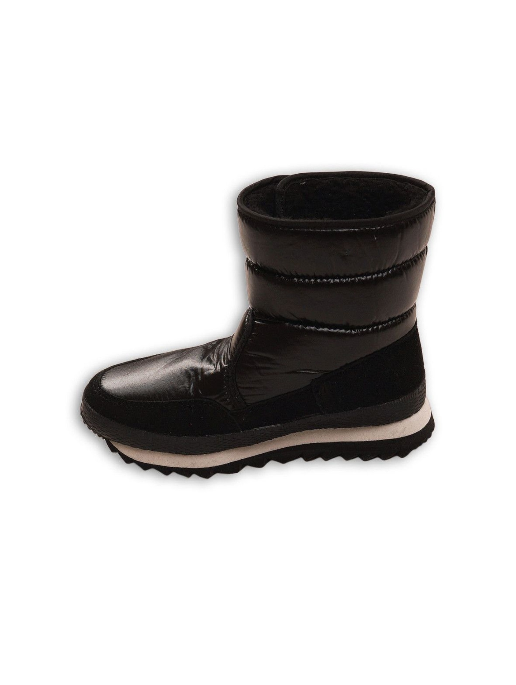 Buty zimowe dziewczęce-czarne zapinane na rzep rozm 34