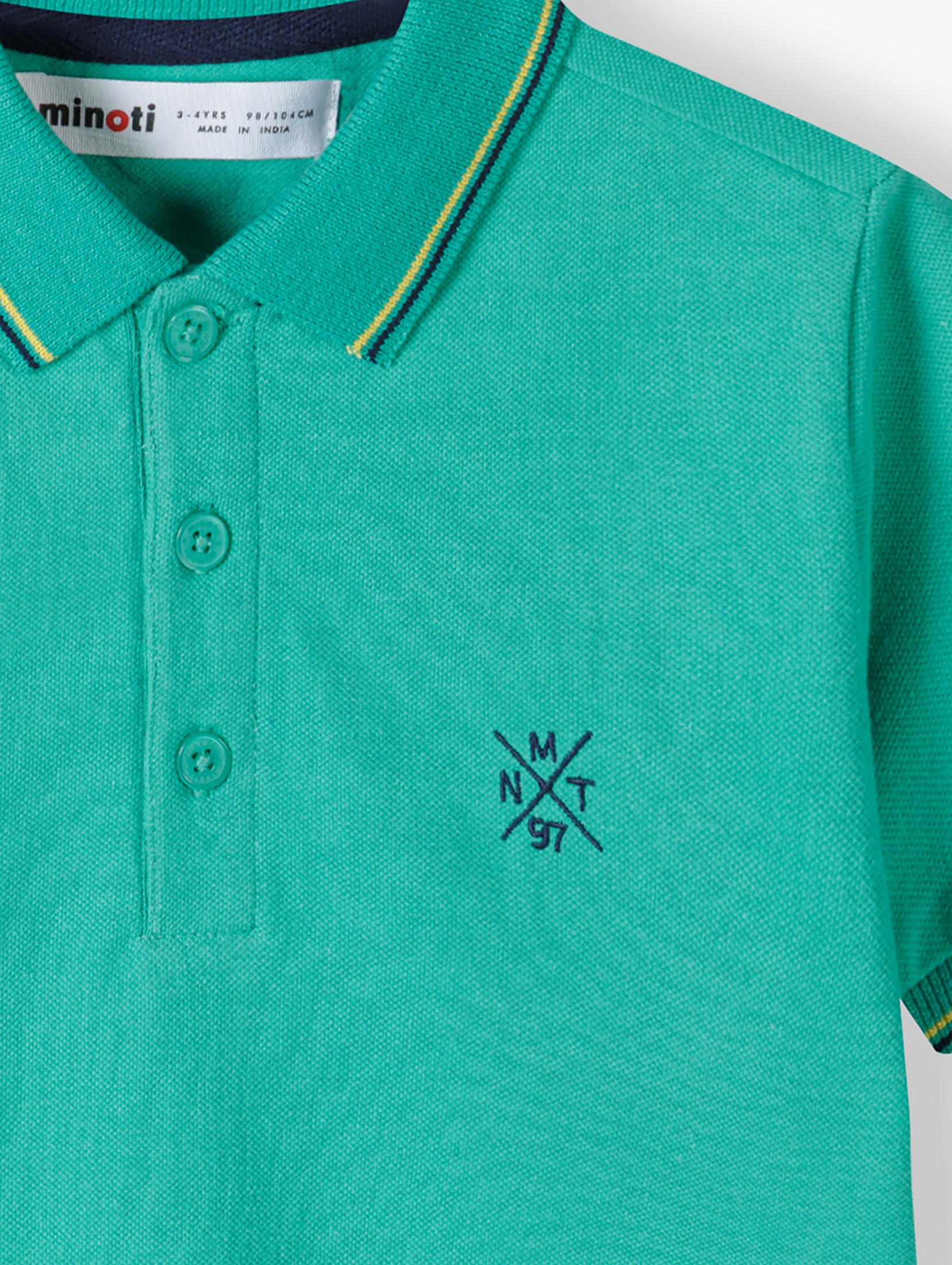 Bluzka polo dla niemowlaka z krótkim rękawem- zielona