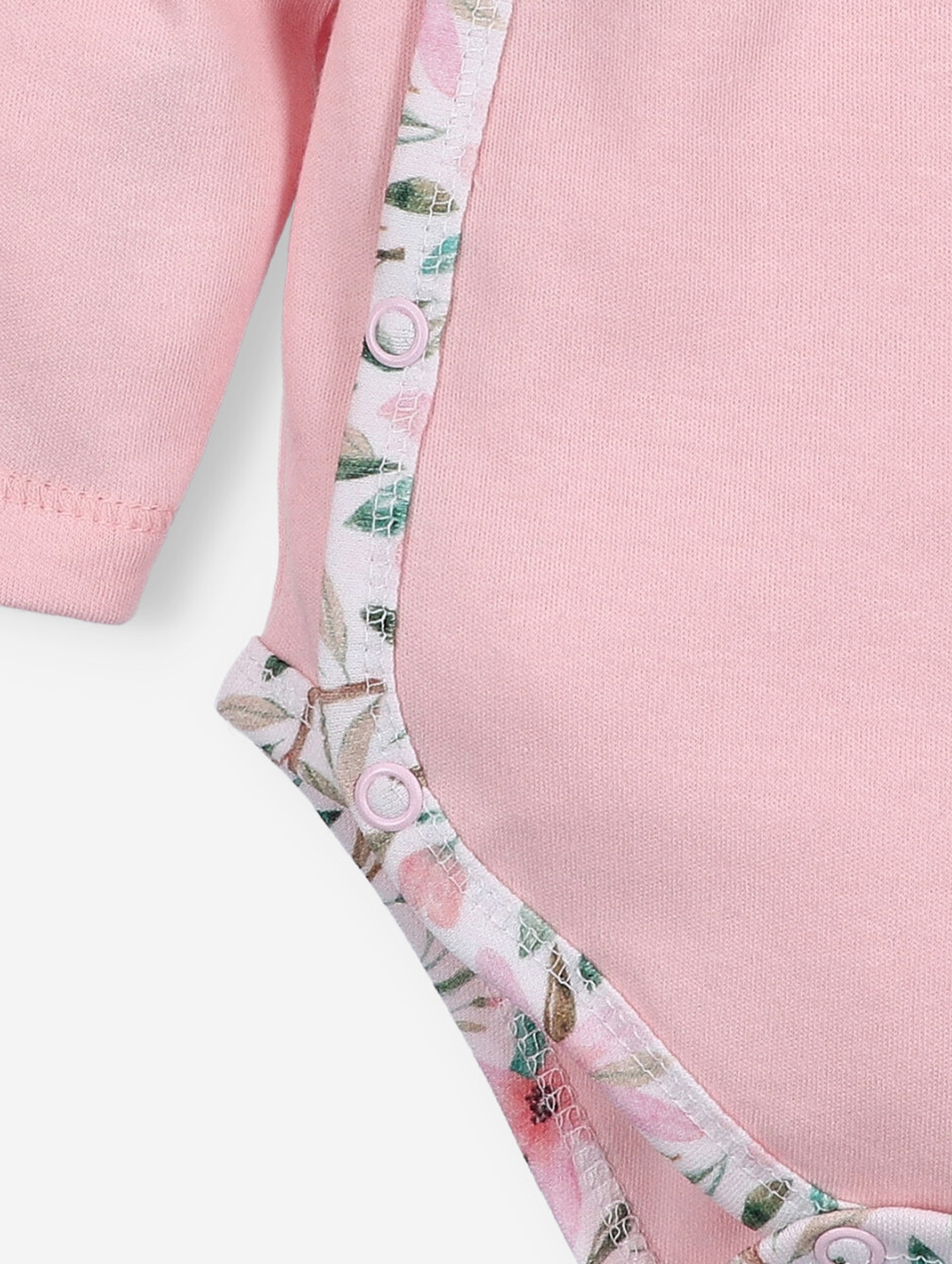 Body kopertowe PINK FLOWERS z bawełny organicznej - różowe