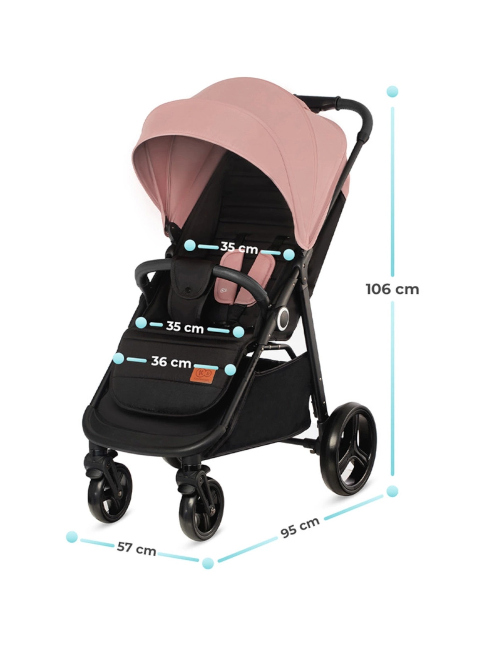Kinderkraft wózek spacerowy GRANDE PLUS PINK - różowy