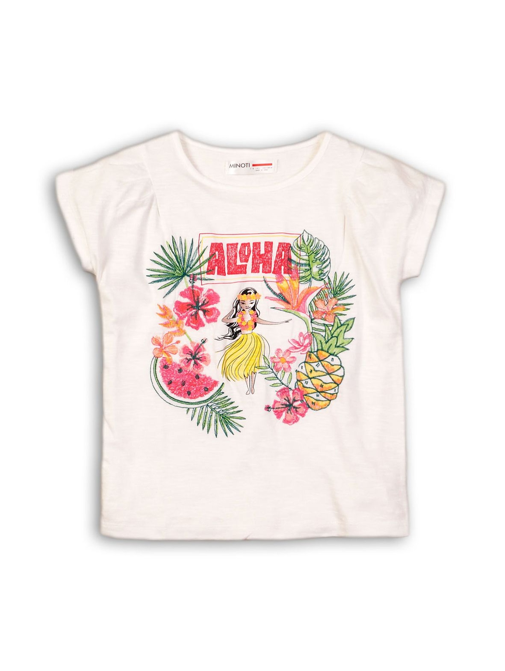 T-shirt z kolorowym nadrukiem Aloha
