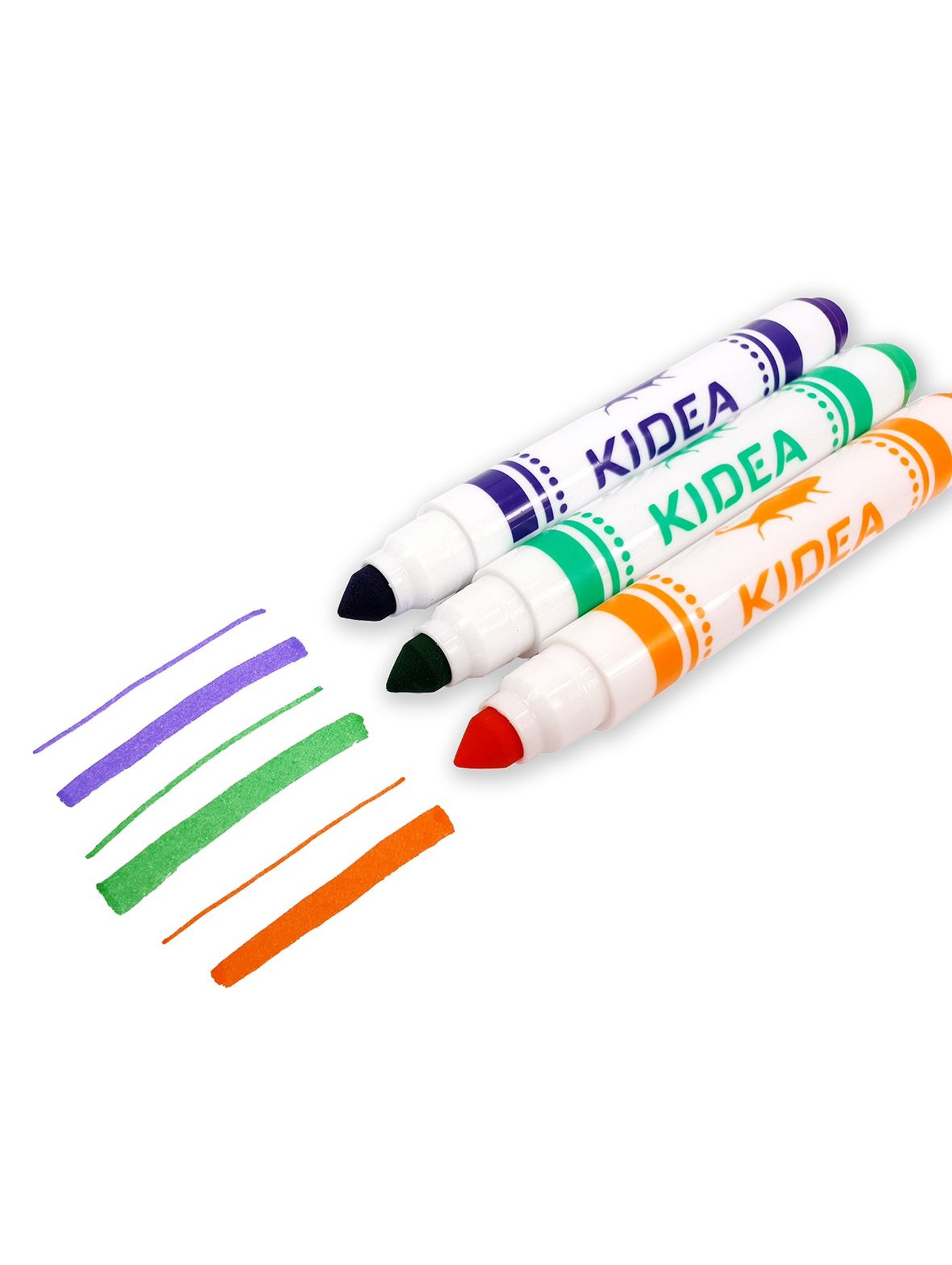 Flamastry ze stożkową końcówką jumbo Kidea 8 kolorów