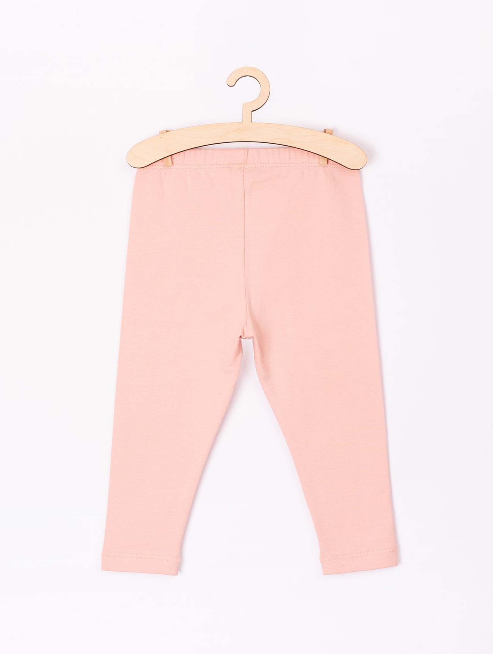 Spodnie niemowlęce różowe z serduszkami na kolanach