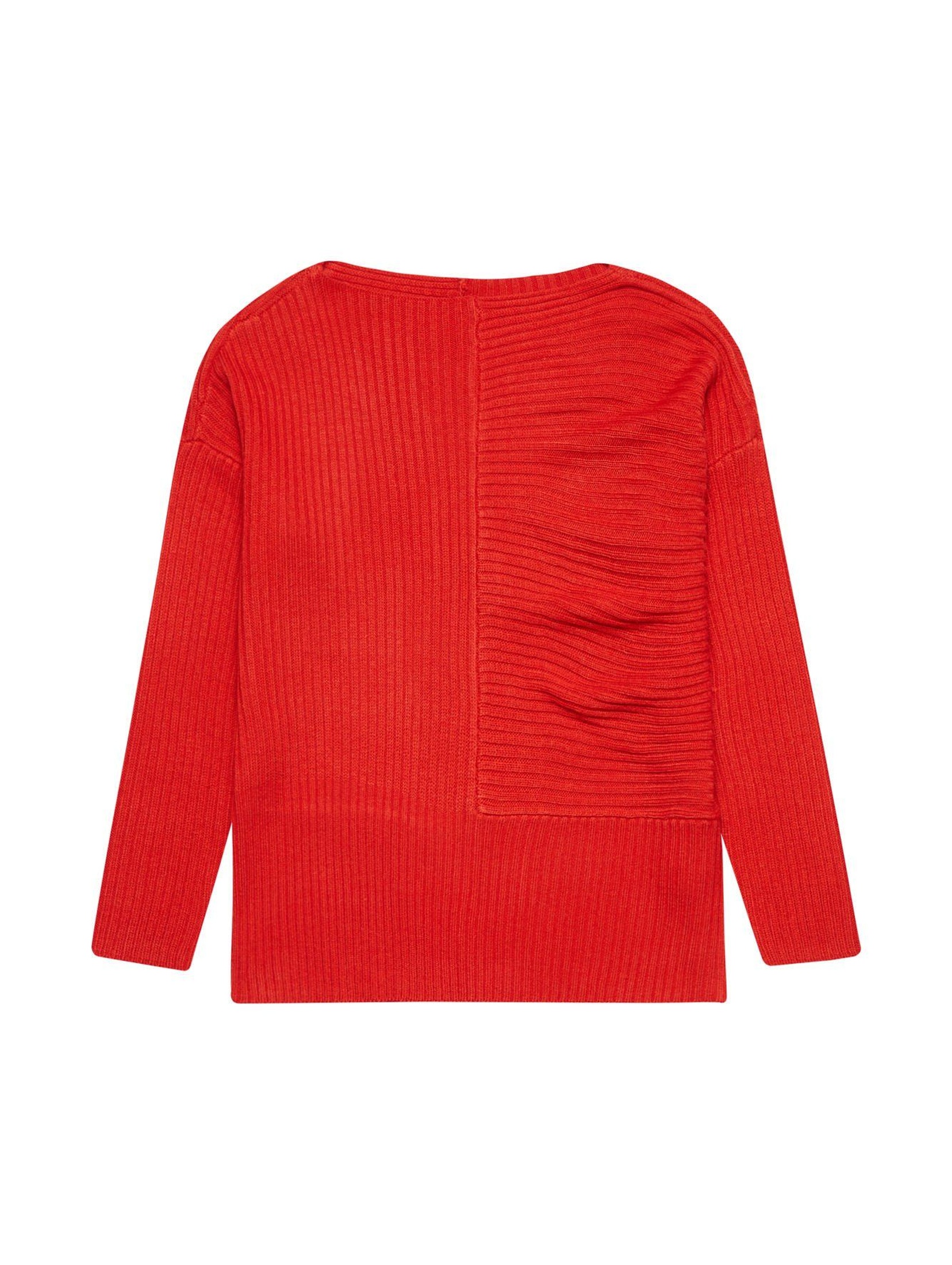 Czerwony sweter damski- luźny krój
