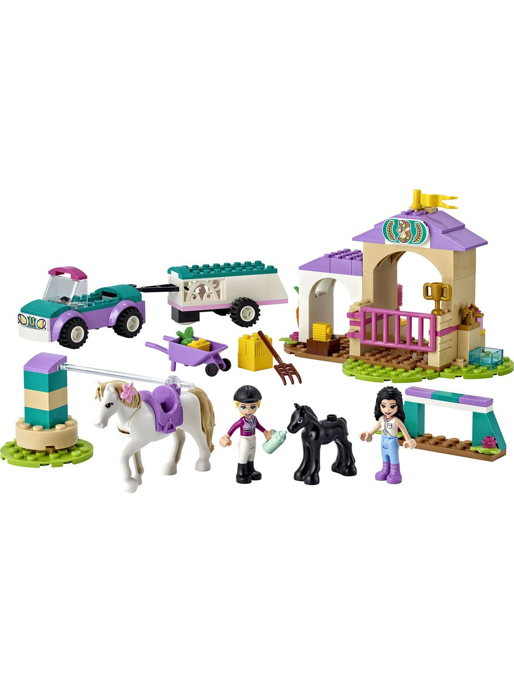 LEGO Friends - Szkółka jeździecka i przyczepa dla konia 41441 - 148 elementów, wiek 4+