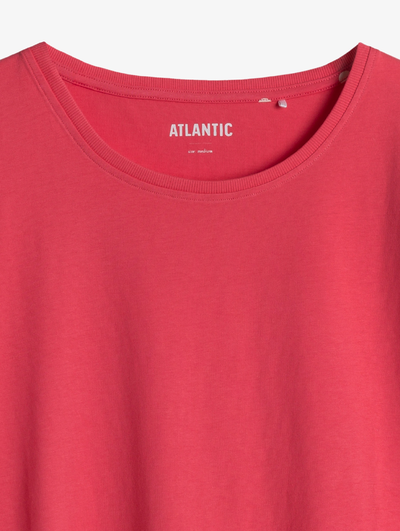 Piżama damska dzianinowa - koralowy t-shirt i spodenki 3/4 - Atlantic