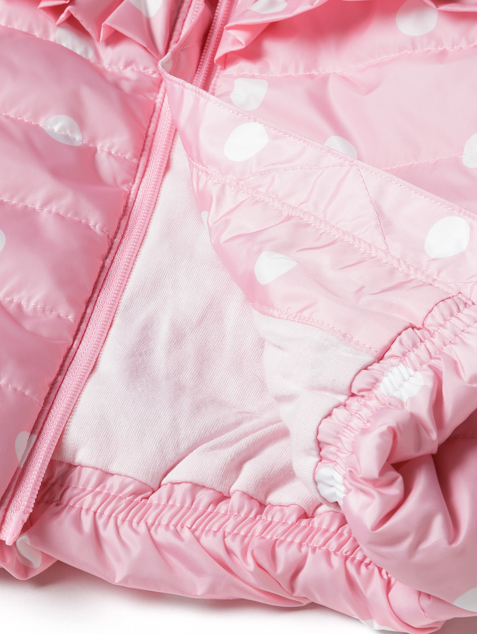 Różowa kurtka przejściowa dla niemowlaka z kapturem 2w1